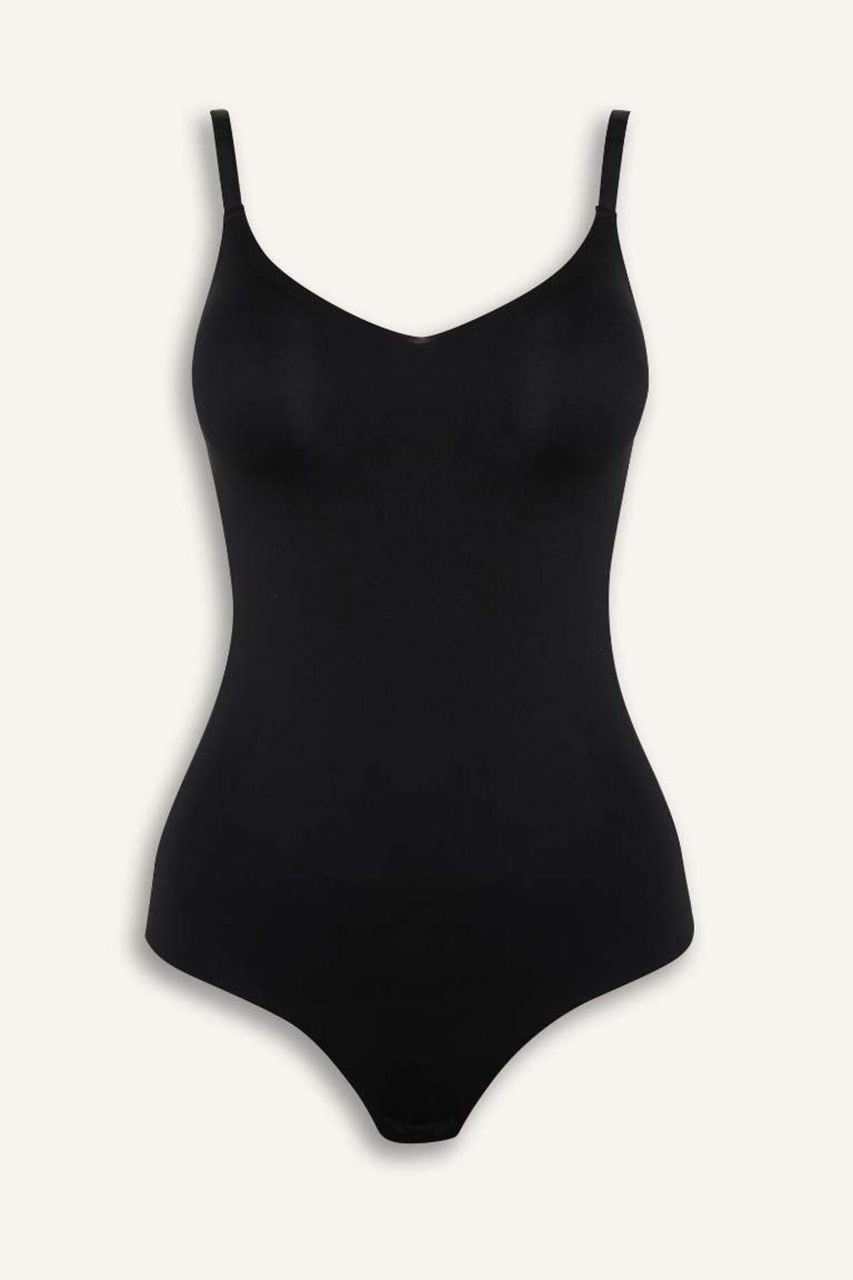 DeFacto Yeni Sezon Çıkarılabilir Pedli Siyah Bodysuit Korse-Fall in Love