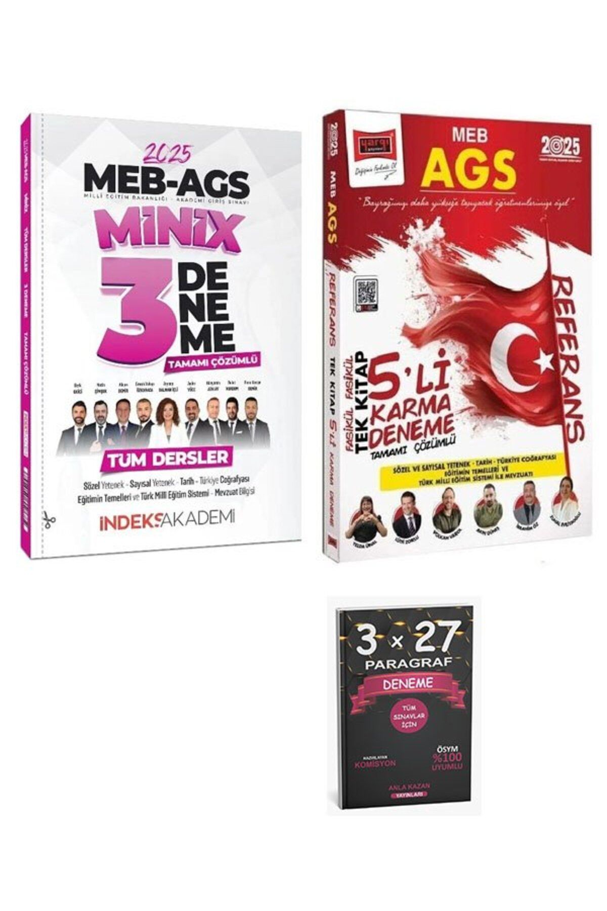 Anla Kazan Yayınları İndeks + Yargı 2025 MEB-AGS Tüm Dersler 3+5 Deneme 2 li Set+AnlaKazan Paragraf