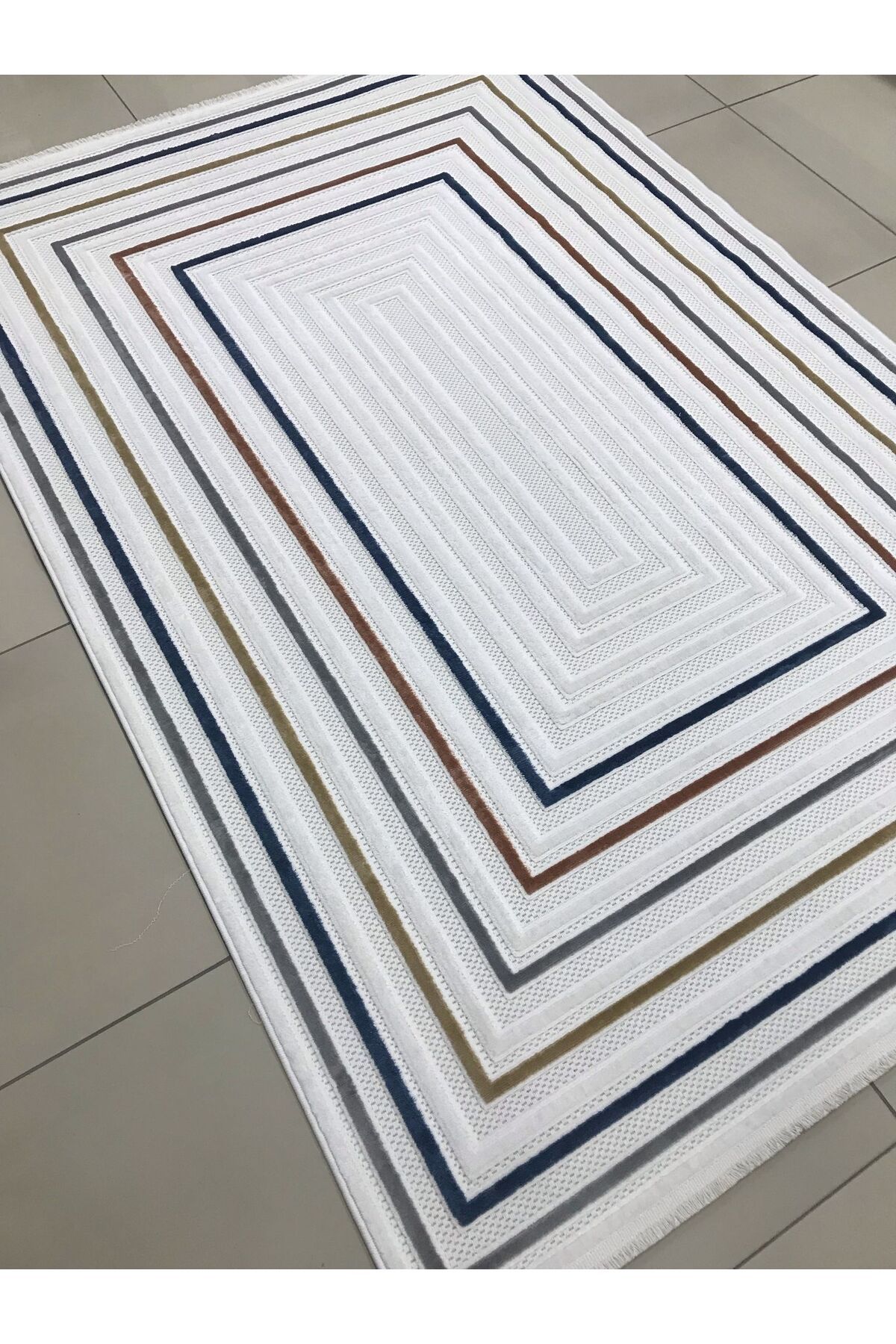 Merinos Halı HAVANA 73482 111 LACİVERT GRİ HARDAL KREM