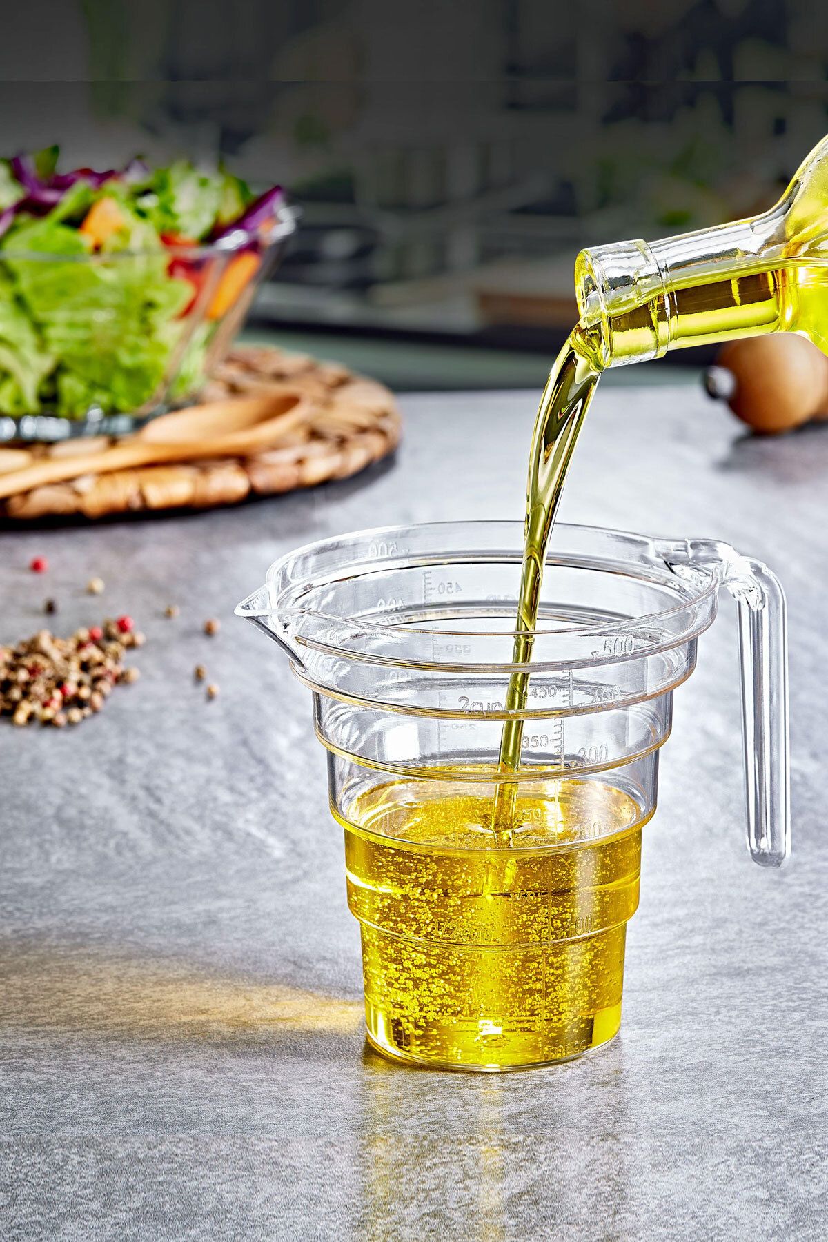 SİHİRLİ AYAKLAR 500ml Şeffaf Ölçü Kabı Kulplu Ölçü Kabı Ölçek
