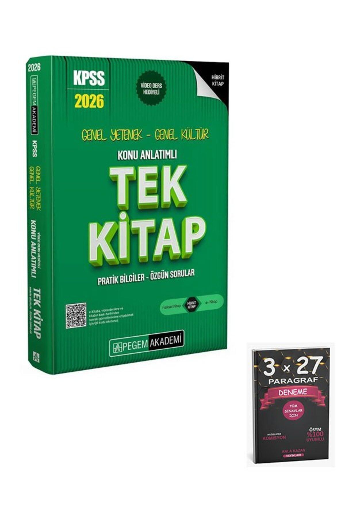 Anla Kazan Yayınları Pegem 2026 KPSS Genel Yetenek Genel Kültür Konu Anlatımlı Tek Kitap+AnlaKAzan Paragraf