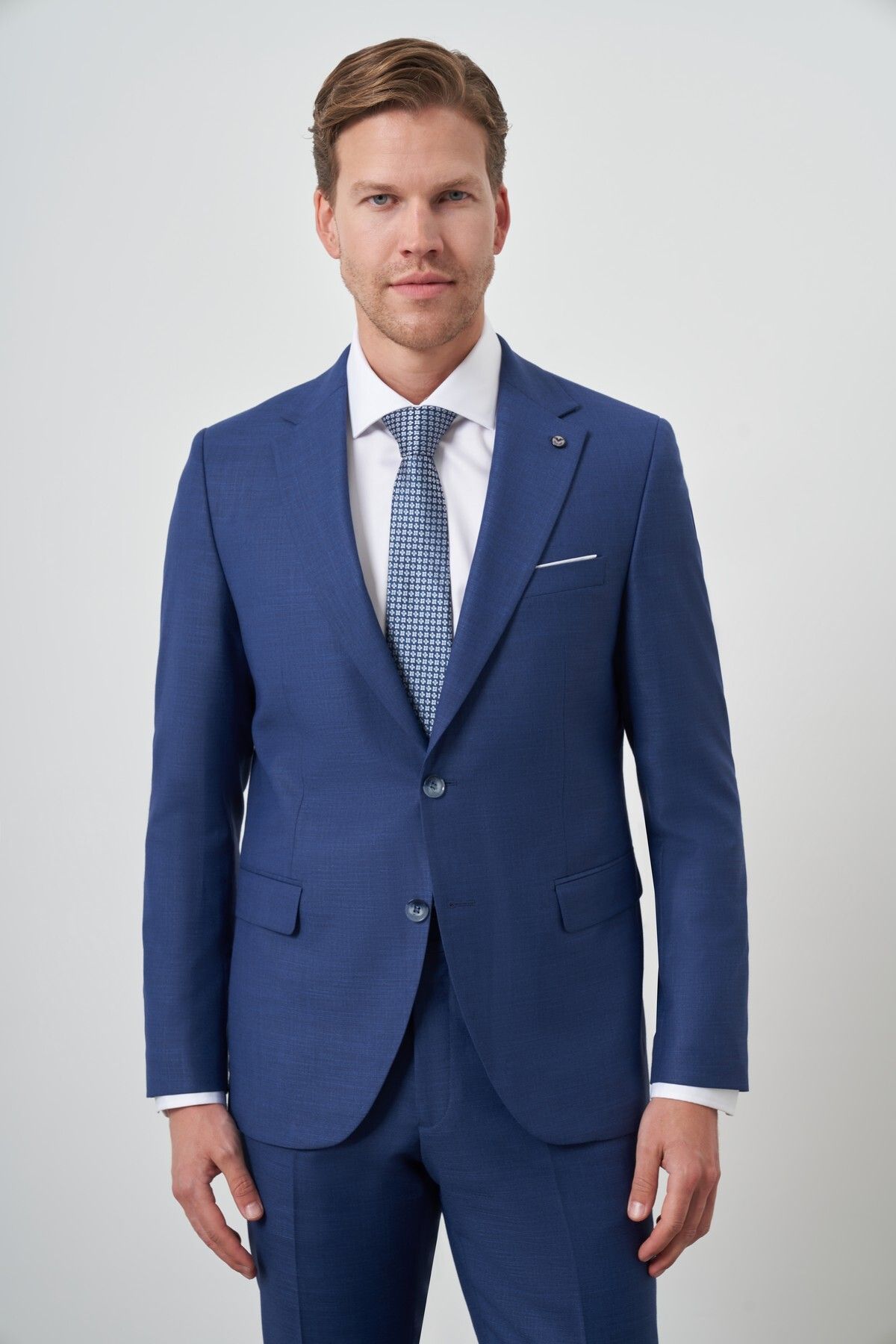 Morven Erkek Parlement Poliviskon Slim Fit Mono Yaka Takım Elbise