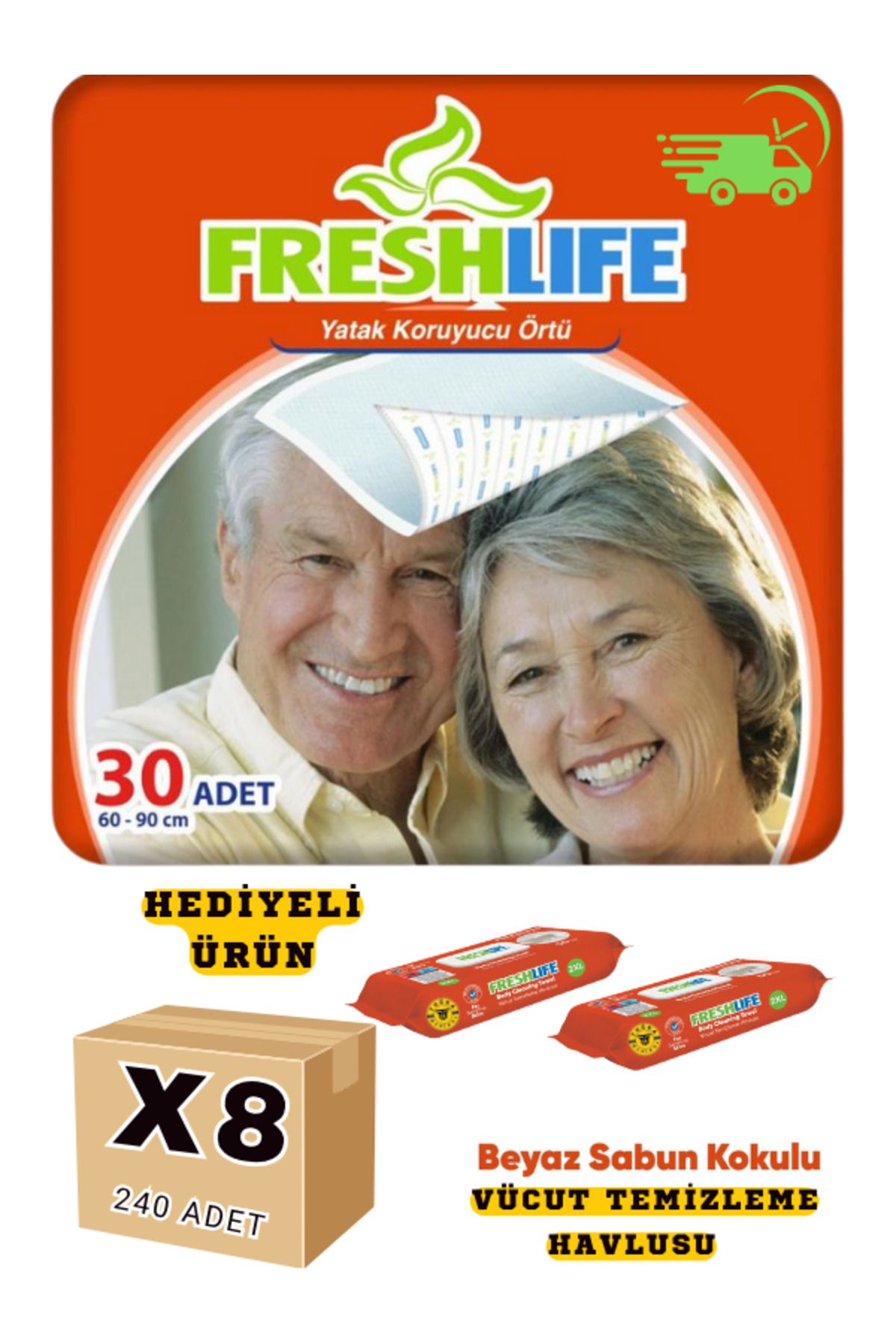 WibteX 60x90 Yatak Koruyucu 8 Paket 240 Adet (Hediyeli)