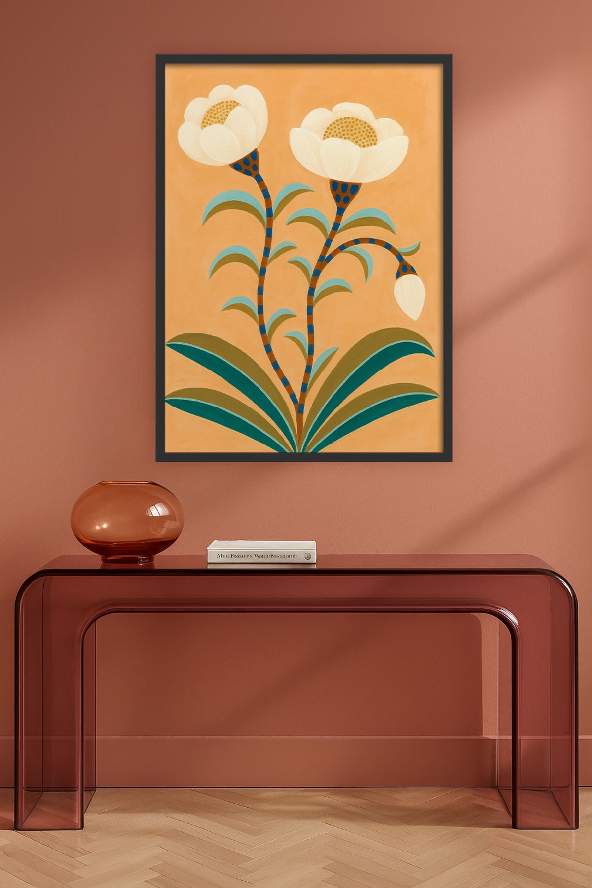 HOMEPACK Tekli Ahşap Çerçeveli Tablo Tek Parça Poster Tablo TKKARINA-27