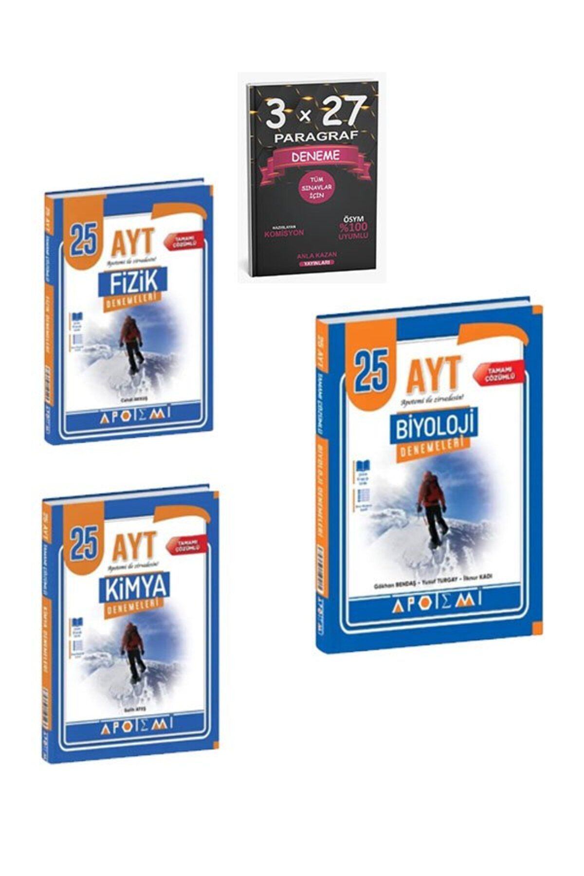Anla Kazan Yayınları Apotemi AYT Fizik Kimya Biyoloji Denemeleri 2025+Anla KAzan PAragraf