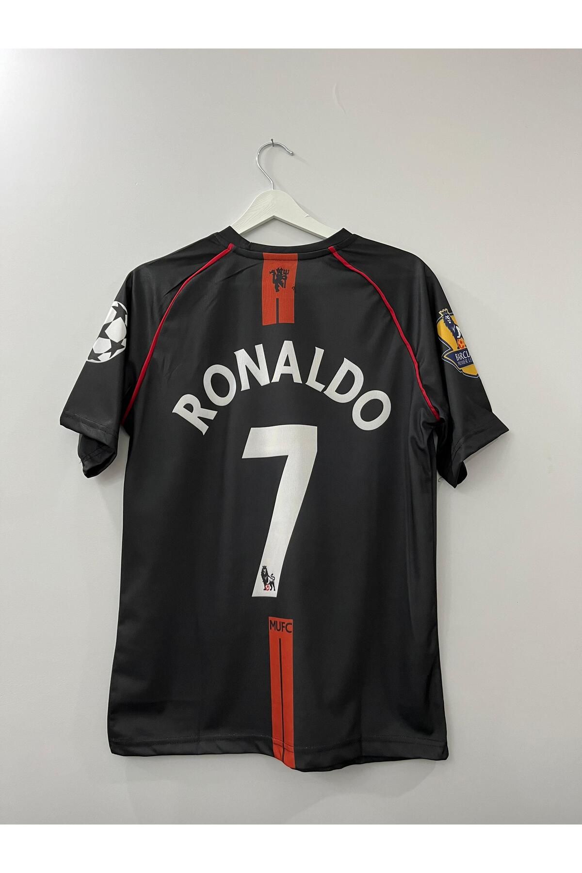 JANJON STAR Cristiano Ronaldo 2008 Manchester.United Siyah Renk Kısa Kollu Nostalji Forma