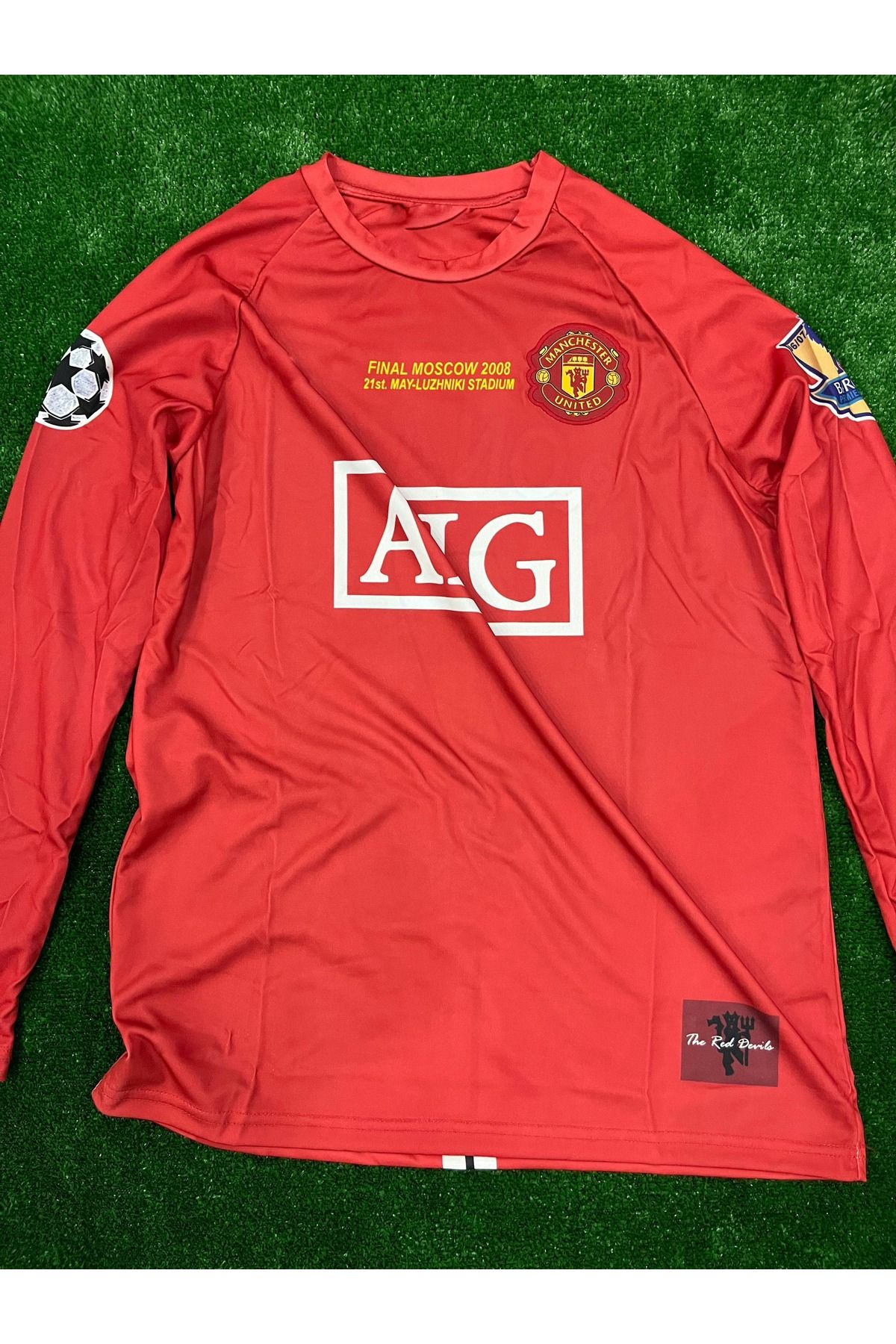 JANJON STAR Manchester.United Cristiano Ronaldo 2008 Kırmızı Renk Uzun Kollu Nostalji Forma
