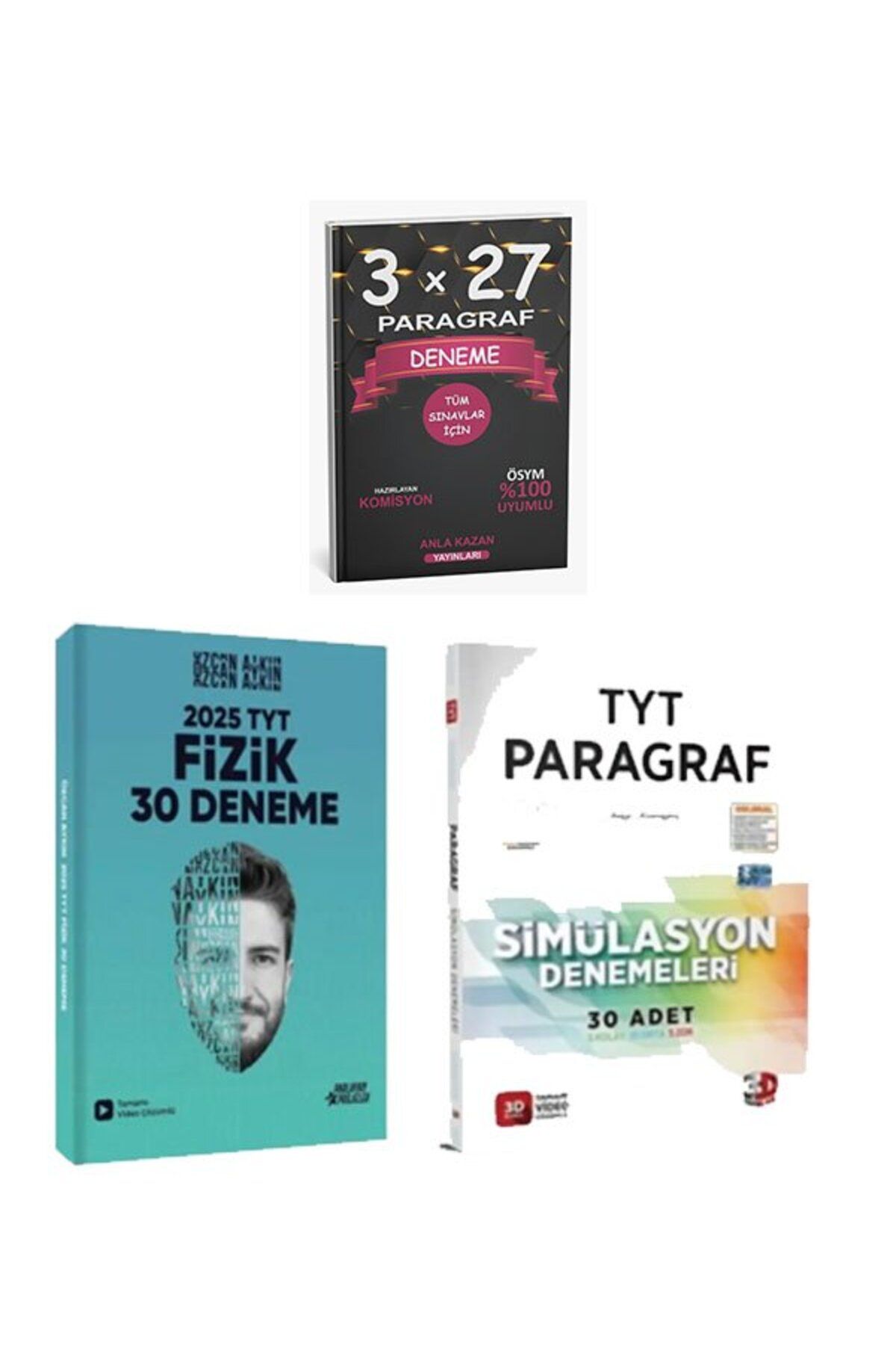 Anla Kazan Yayınları 2025 TYT Fizik 30 Deneme Özcan Aykın+ 2025 TYT Simülasyon Paragraf Video Çözümlü Denemeleri +AnlaKA