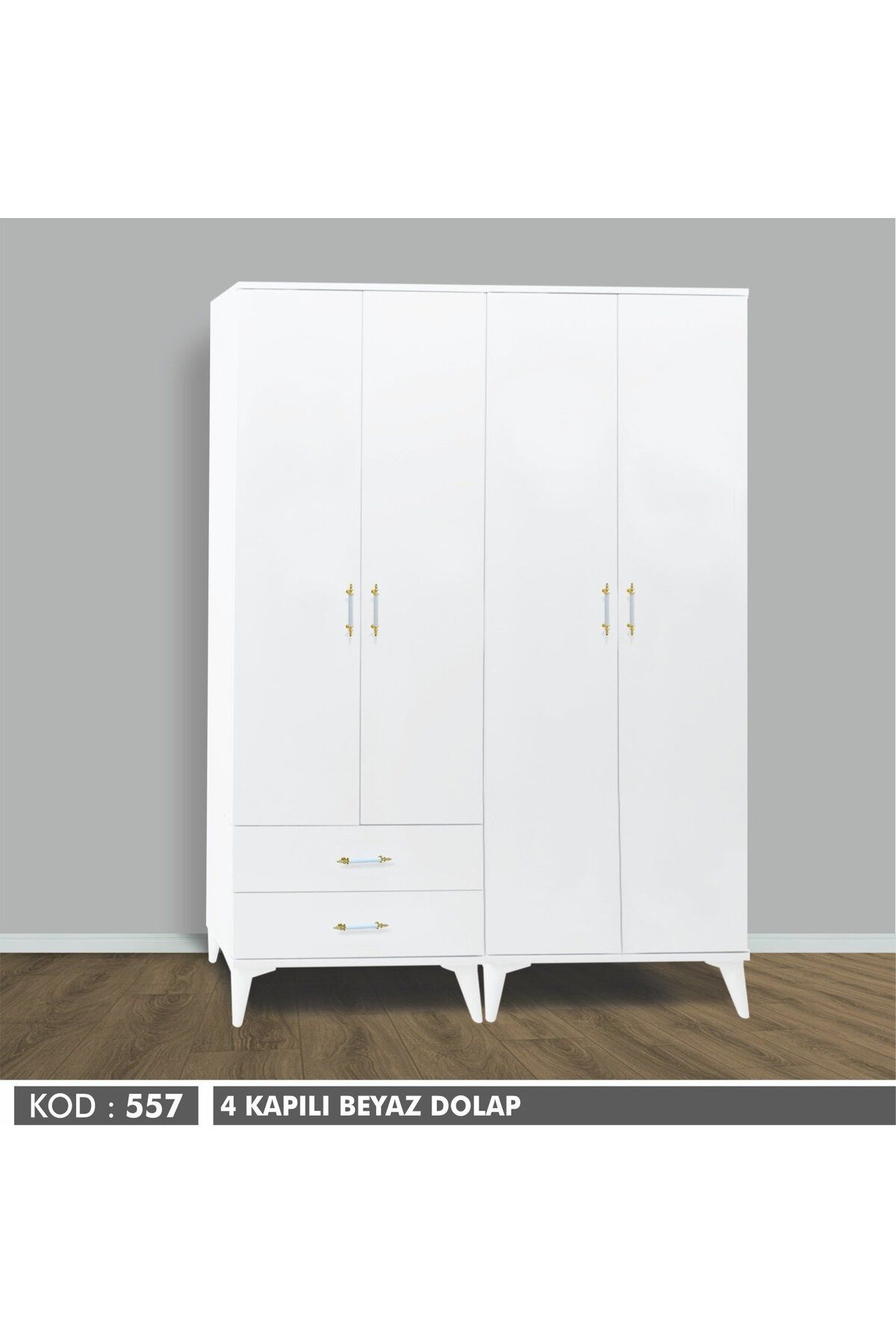 Yuvaset Home 4 KAPILI BEYAZ DOLAP