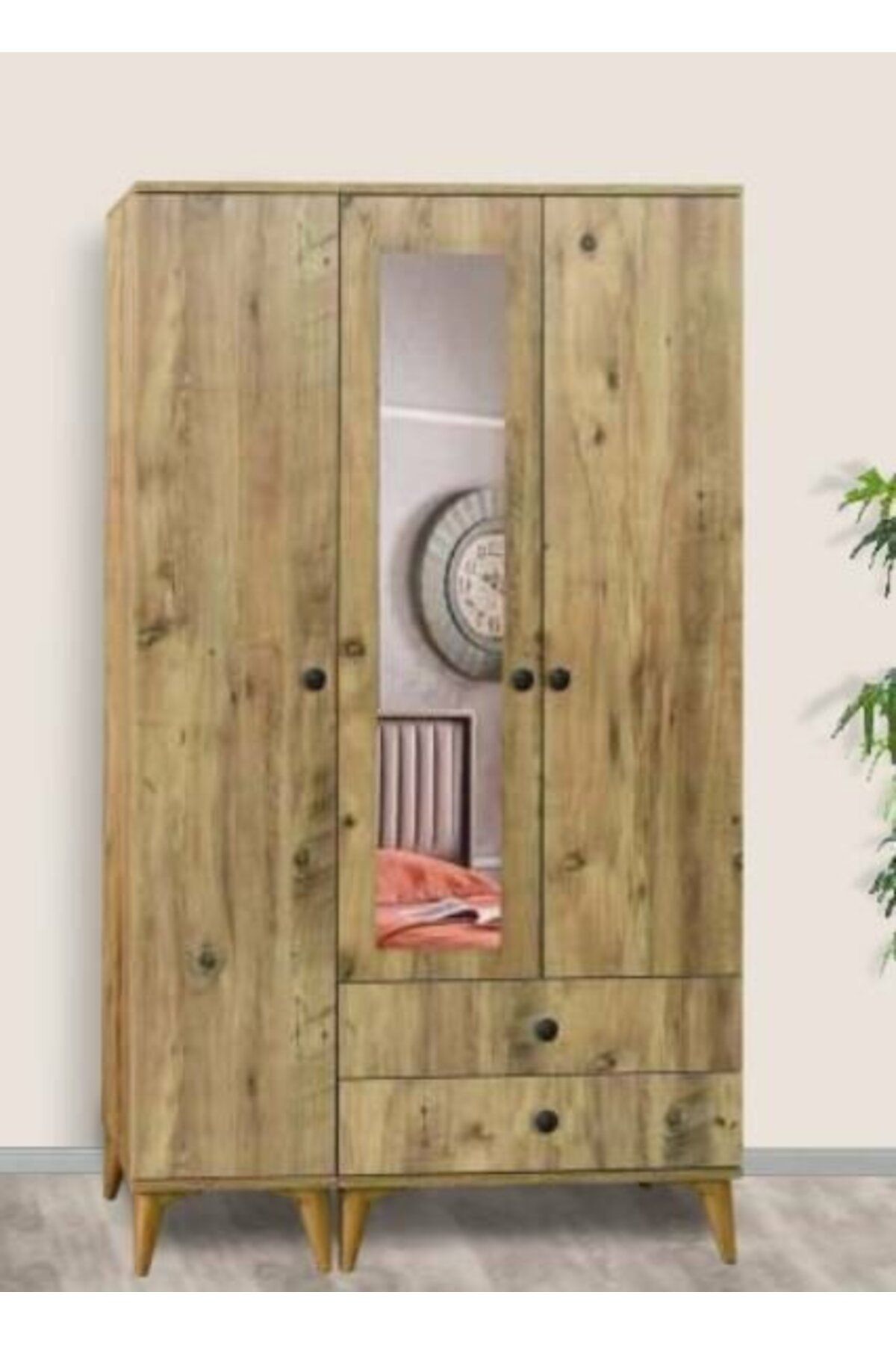 Yuvaset Home 3 Kapılı Aynalı Dolap