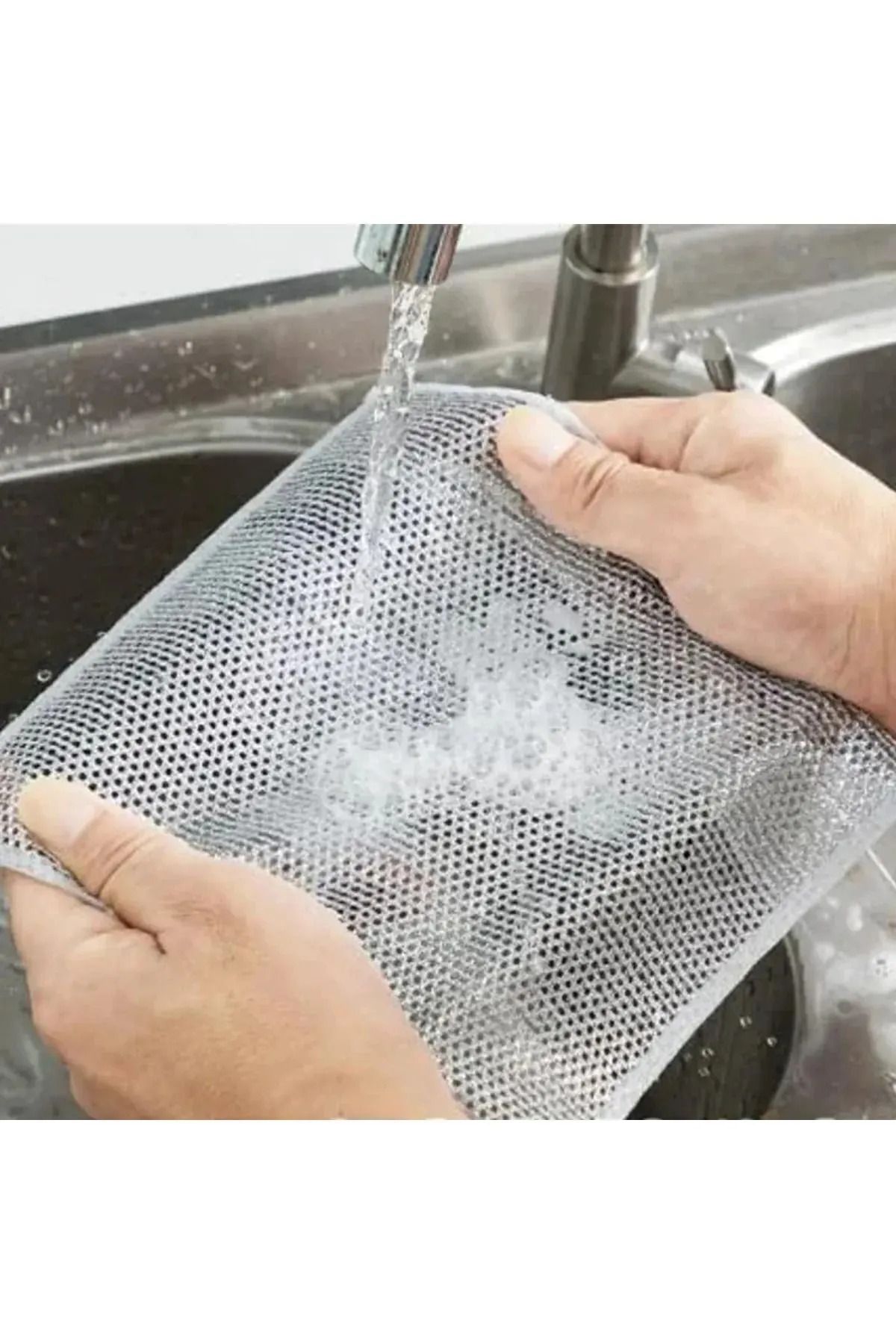 ARVALE 1 Adet Tel Temizlik Bezi Kir Yağ Sökücü Lavabo Mutfak Bulaşık Temizleme Süngeri Bez