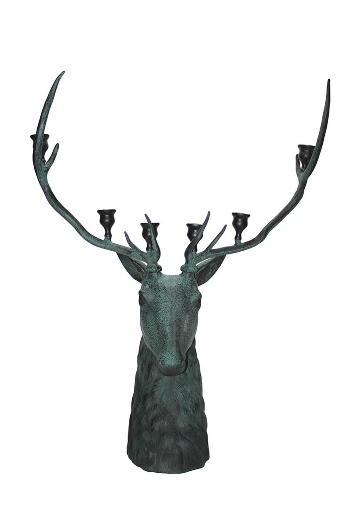 supertrend Süpertrend Metal Geyik Büstü Şamdan 136 Cm KSK319