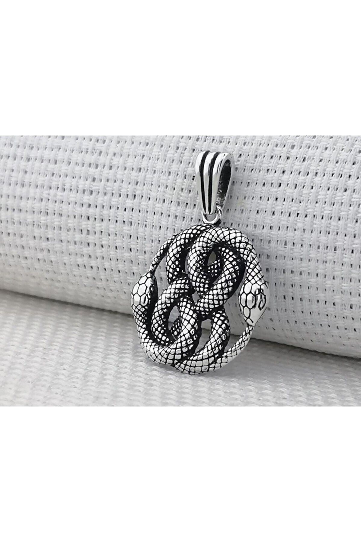 shop Çift Yılan 925 Ayar Gümüş Erkek Kolye Ucu