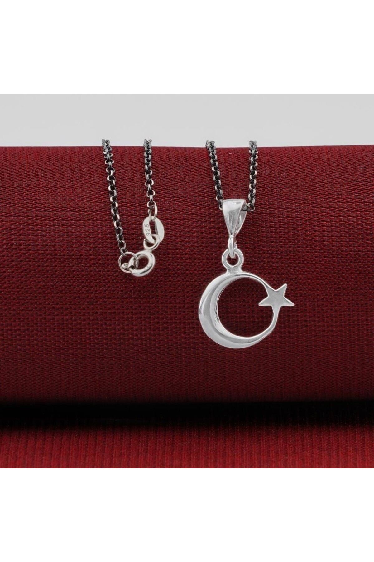shop Ay Yıldız 925 Ayar Gümüş Erkek Kolye