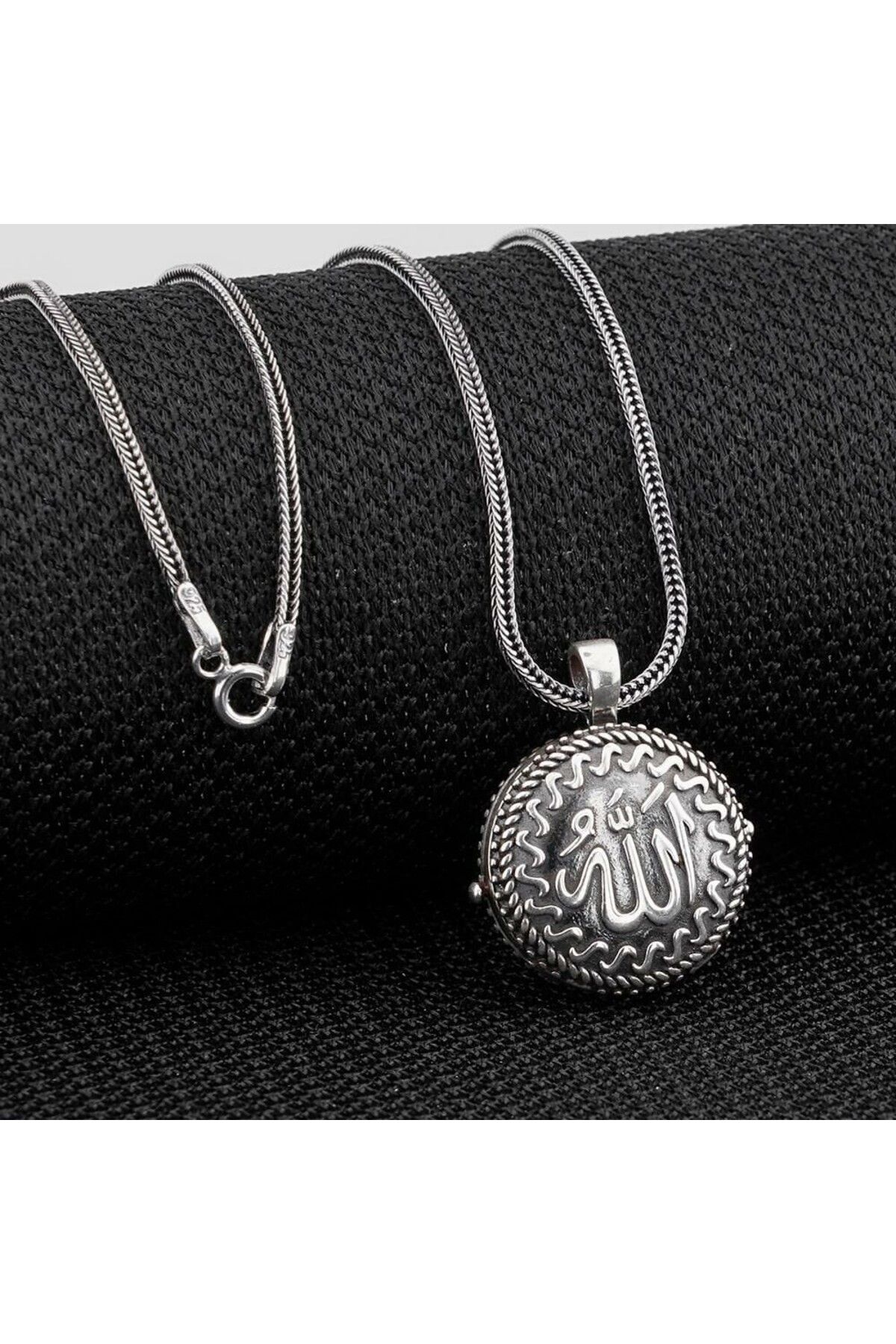 shop Allah Yazılı 925 Ayar Gümüş Erkek Kolye