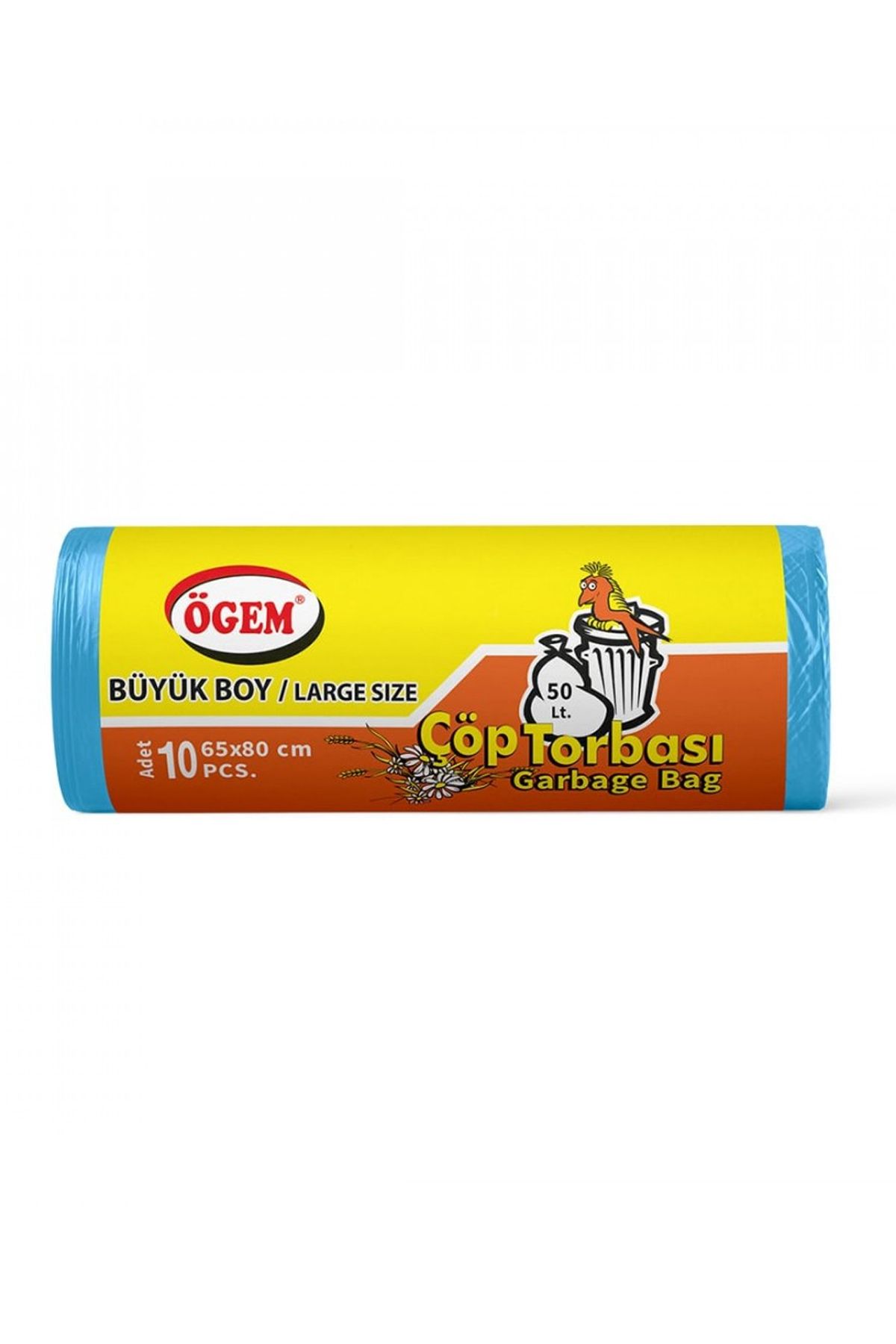 Serero Büyük Boy Çöp Torbası 65 x 80 cm 10 Lu Rulo x 5 Paket = 50 Adet (Mavi)