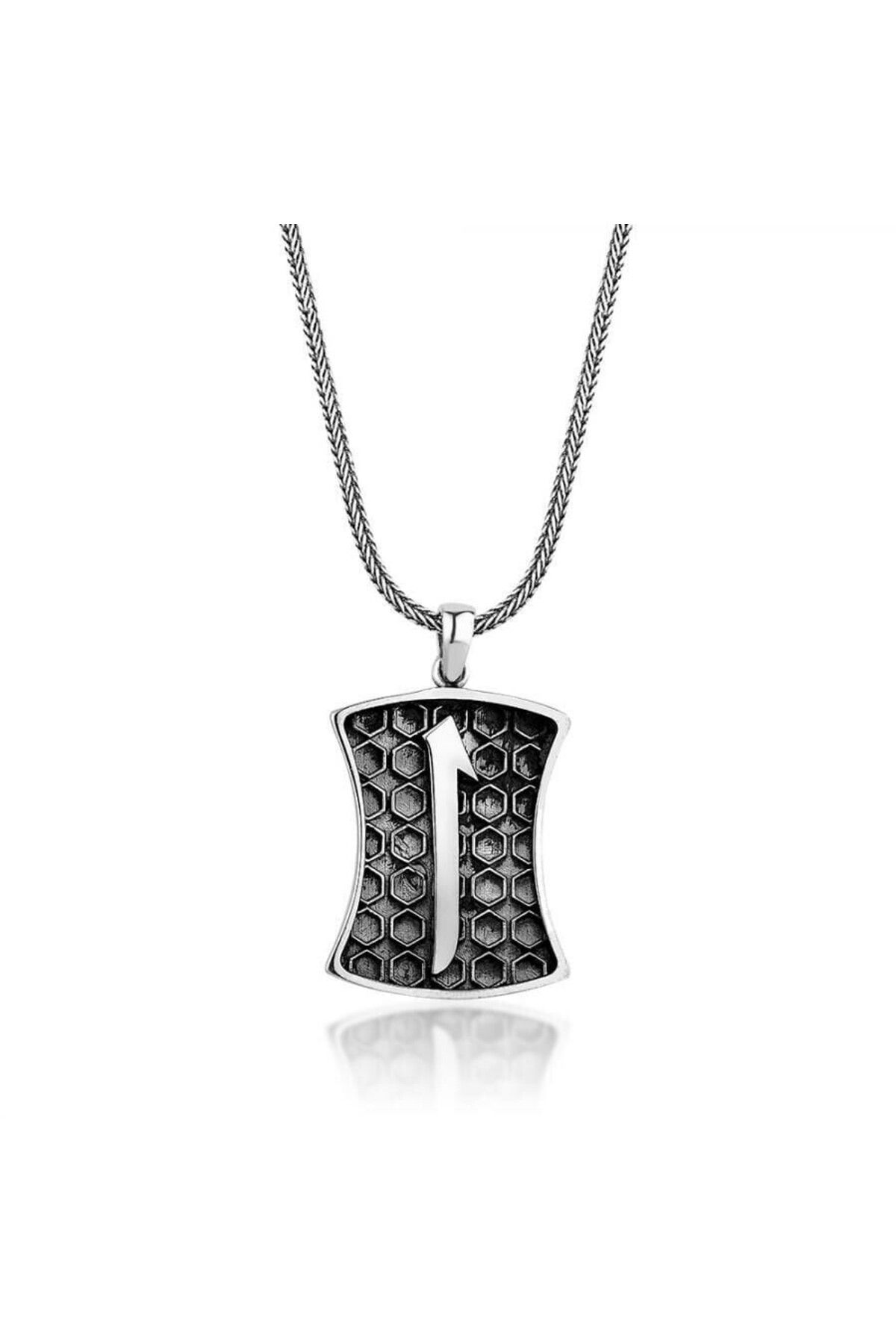 shop Elif Desenli 925 Ayar Gümüş Erkek Kolye