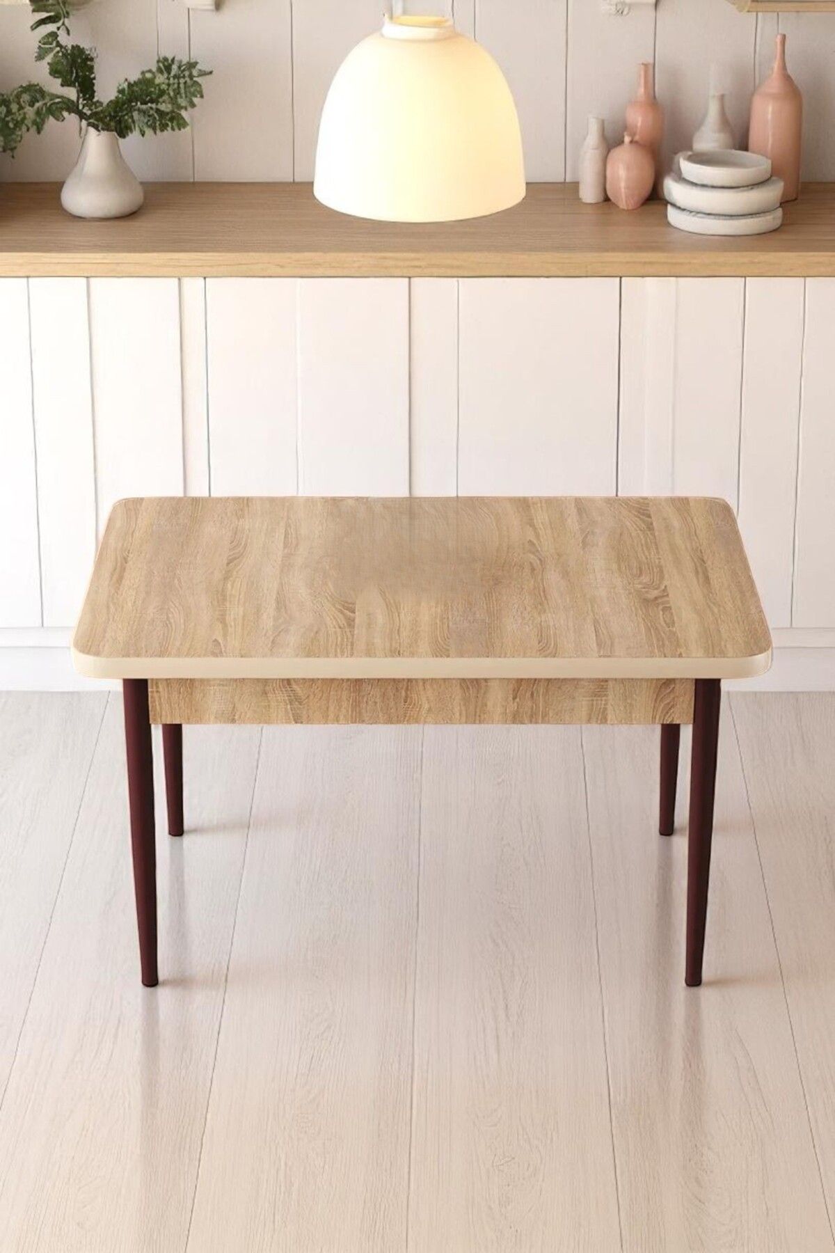 Kaktüs Avm Elena Serisi Beyaz 70 x 110 Mdf Ahşap Ayaklı Kaliteli Sabit Yemek Masası