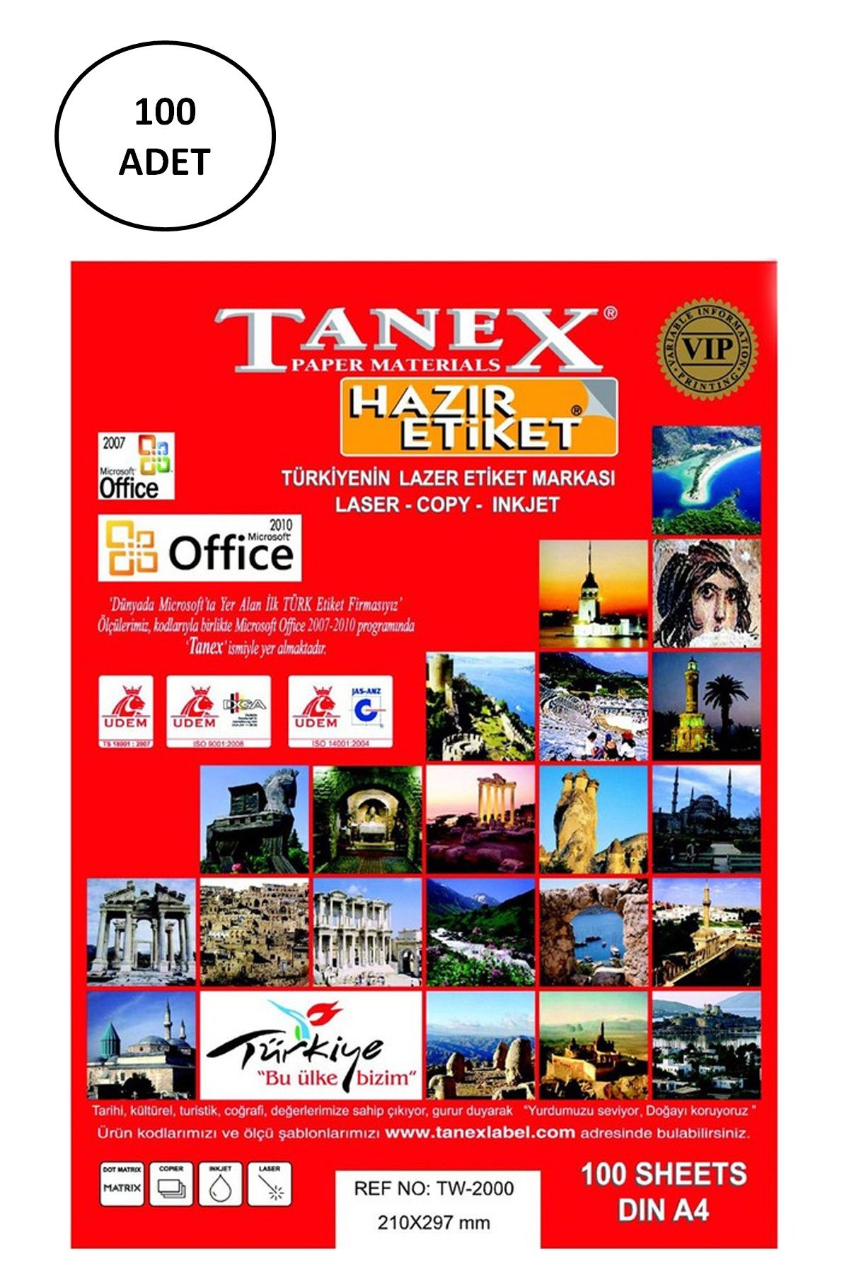 Serero Tanex Tw-2000 210X297 Mm Lazer Etiket 100 Adet