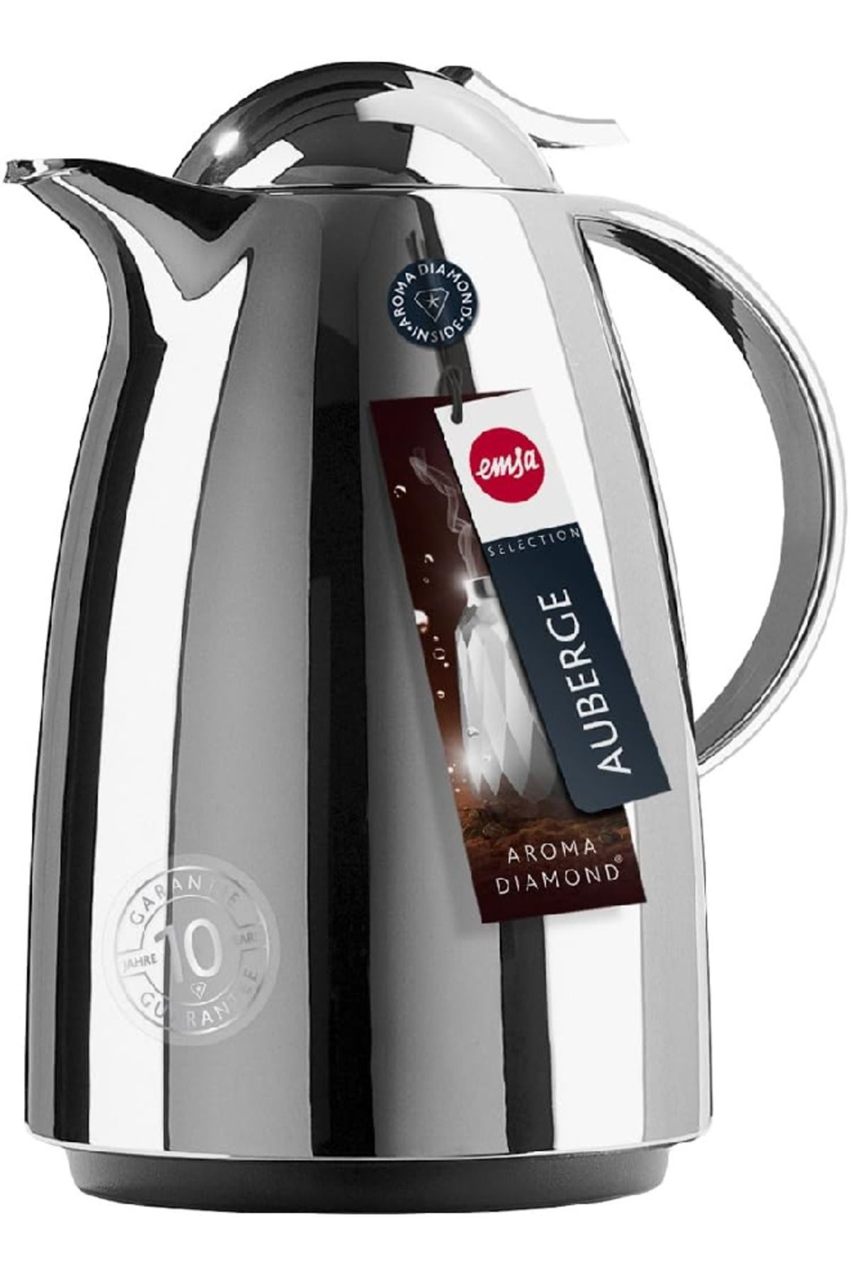 emsa-Auberge Quick-Tip Vacuum Flask, 1.5L, Chrome – Stylish, Durable & High-Performance Carafe 7
