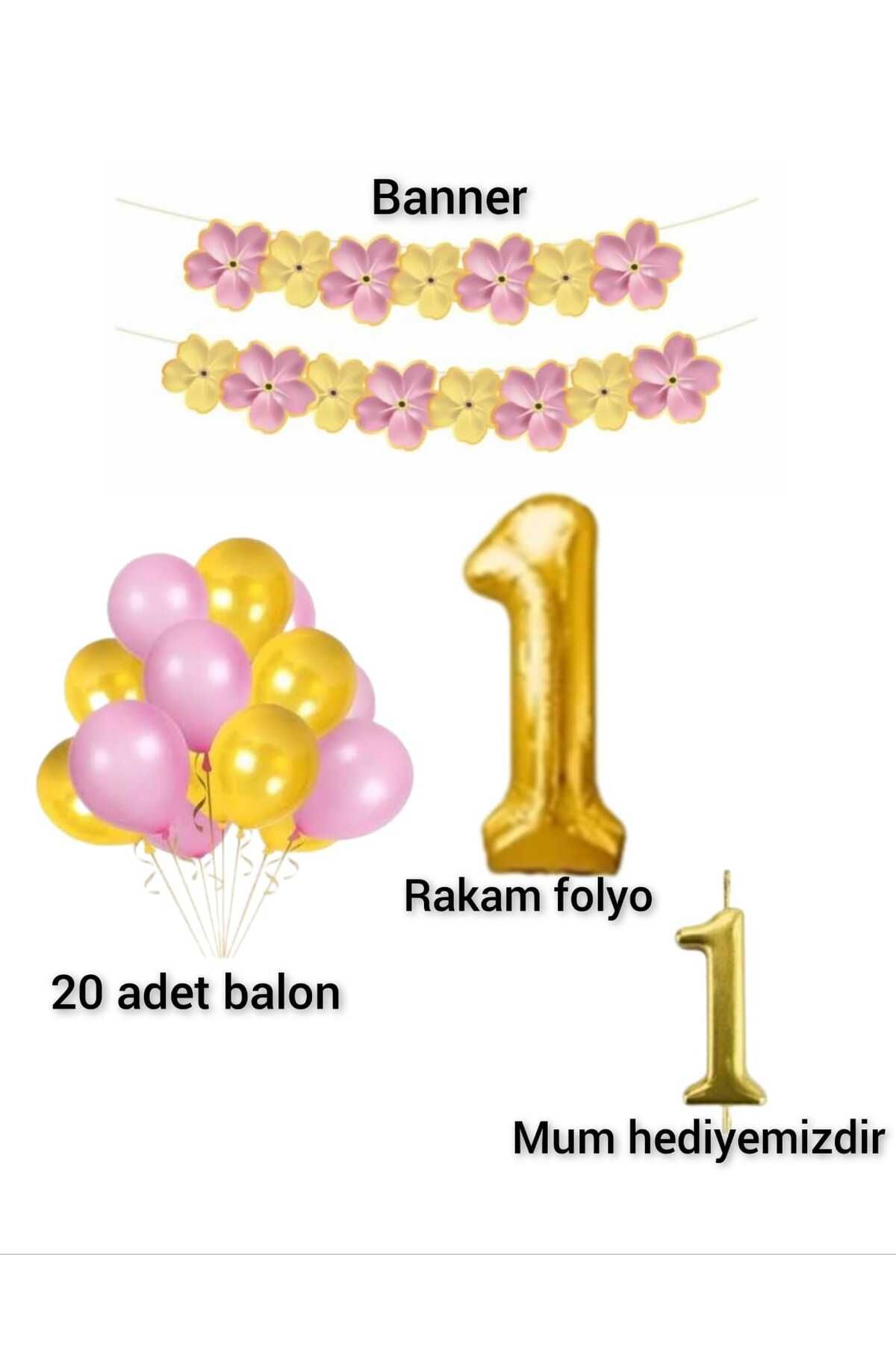 CANSIN PAPATYA DOĞUM GÜNÜ SET PEMBE SARI