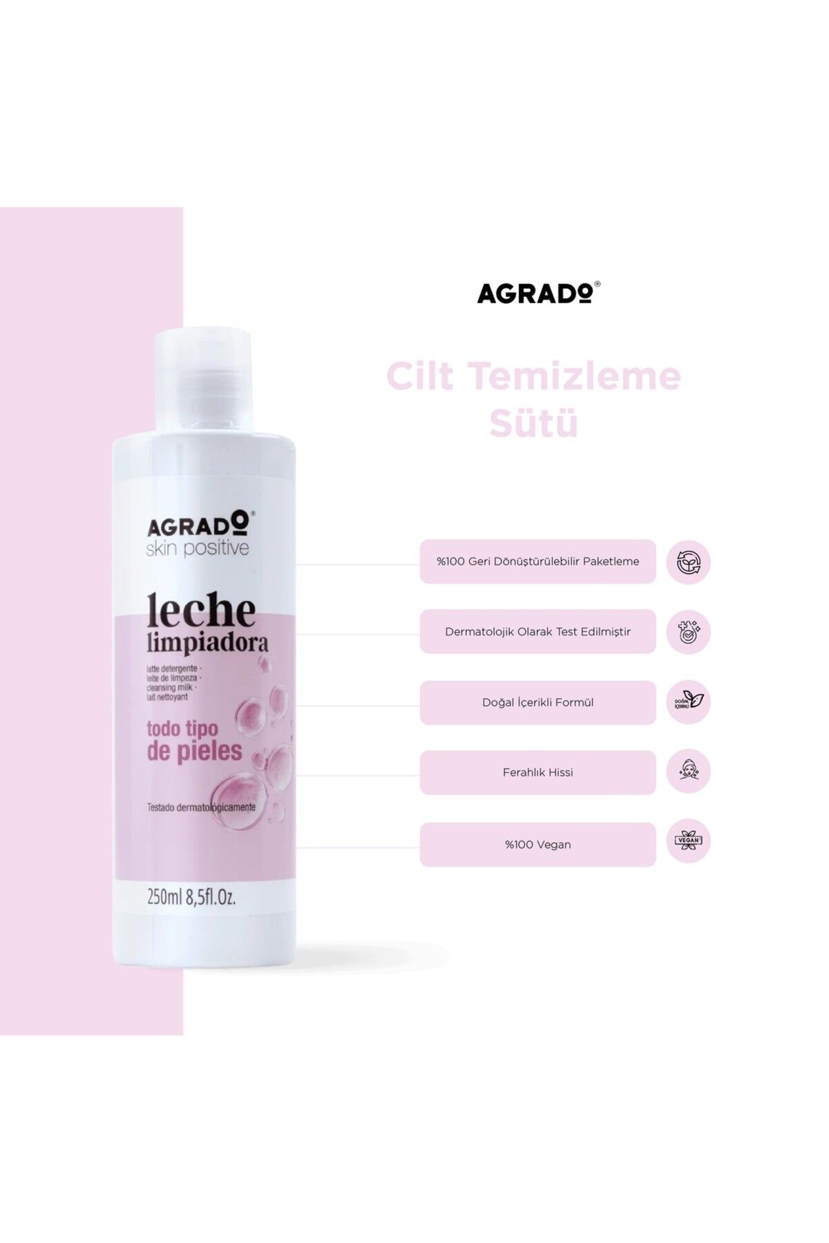 Agrado Cilt Temizleme Sütü (250ml)