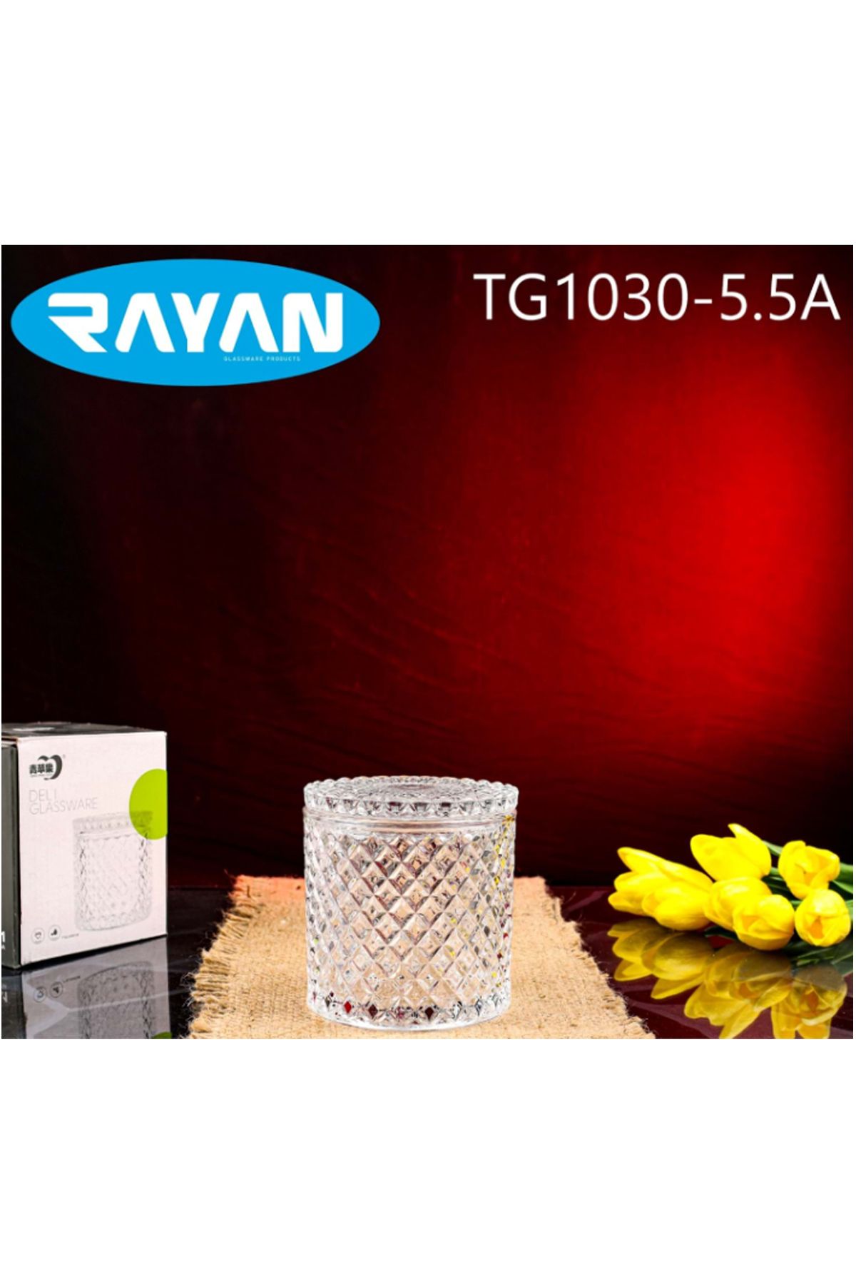 Serero Rayan Noktalı Cam Şekerlik TG1030-5.5A