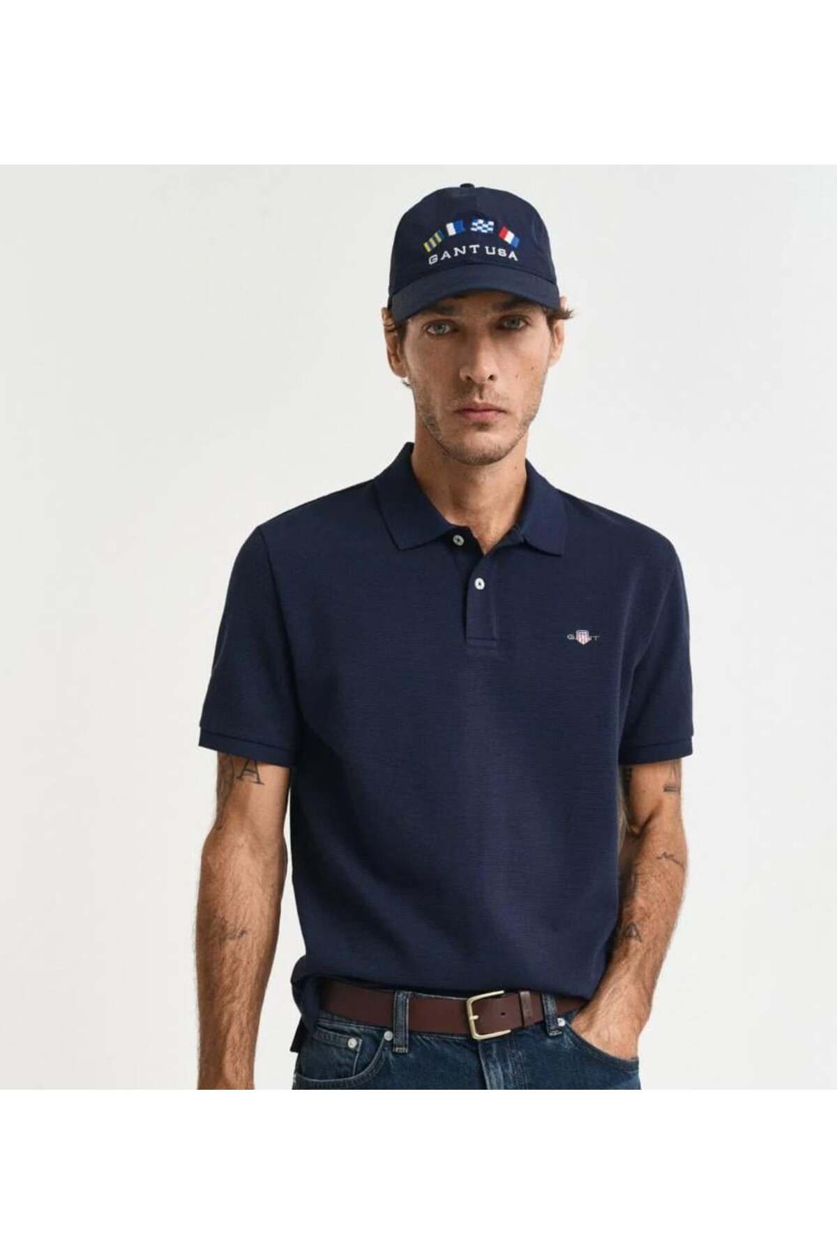 Gant Erkek Lacivert Regular Fit Polo