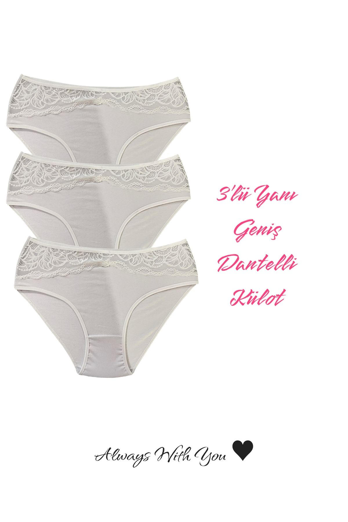 Viamore Pamuklu Dantelli Külot