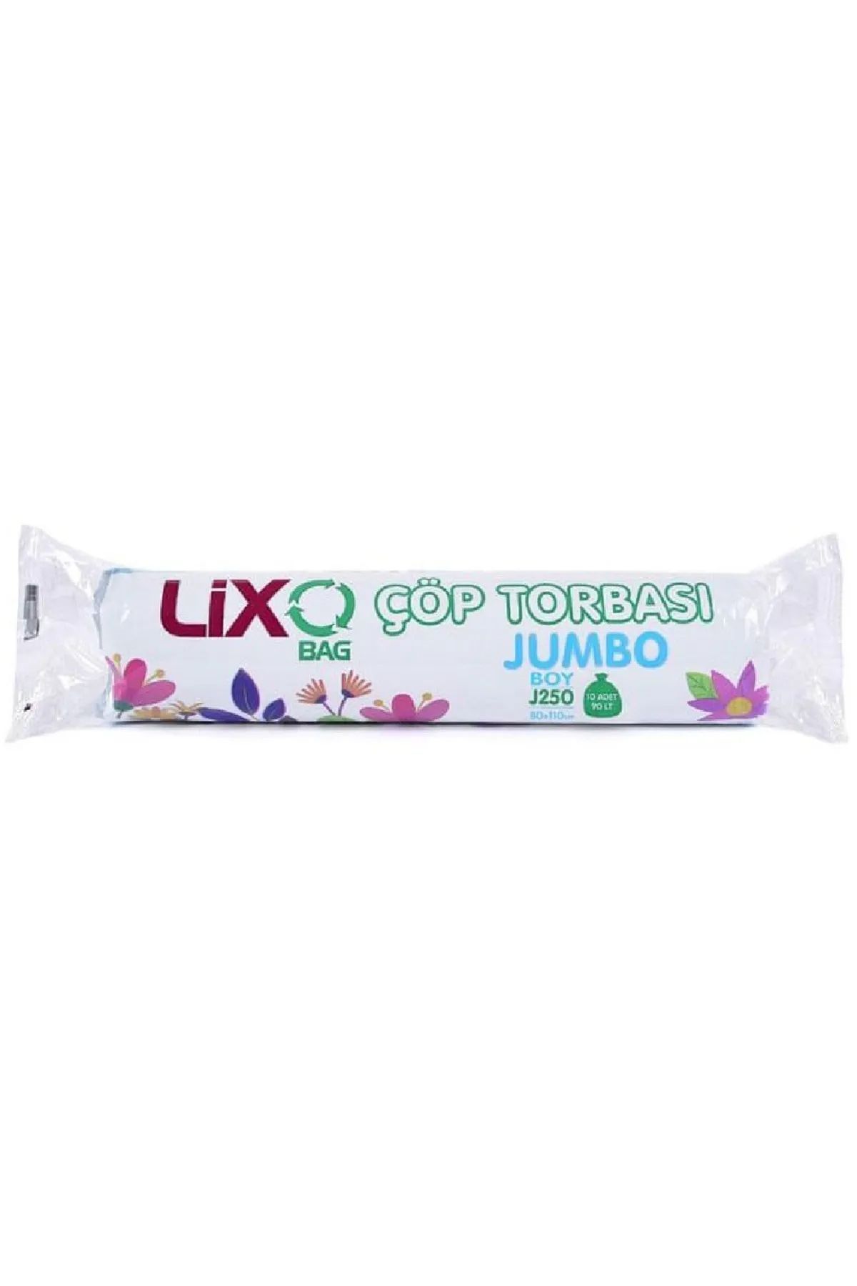 Serero J-250 Jumbo Boy Çöp Torbası 80 x 110 cm 10 Lu Rulo x 1 Paket = 10 Adet (Mavi)