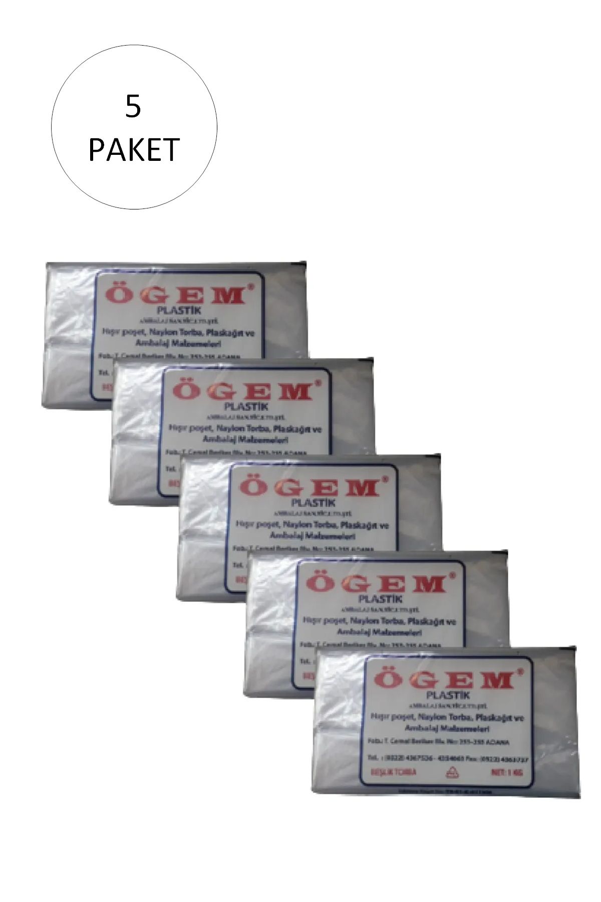 Serero Bakkaliye Naylon Torba Beşlik 30x52 cm 1 kg 5 Paket (Takriben 525 Adet)