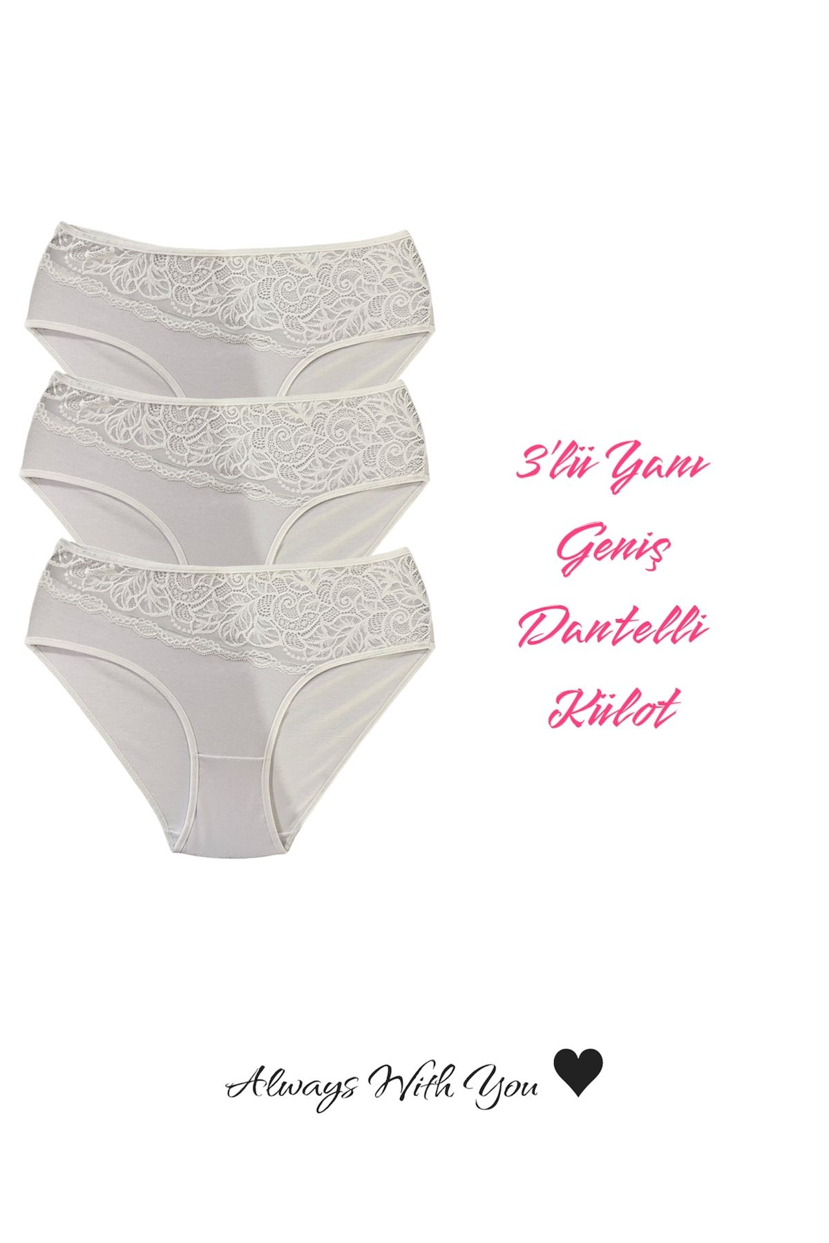 Viamore Pamuklu Dantelli Külot
