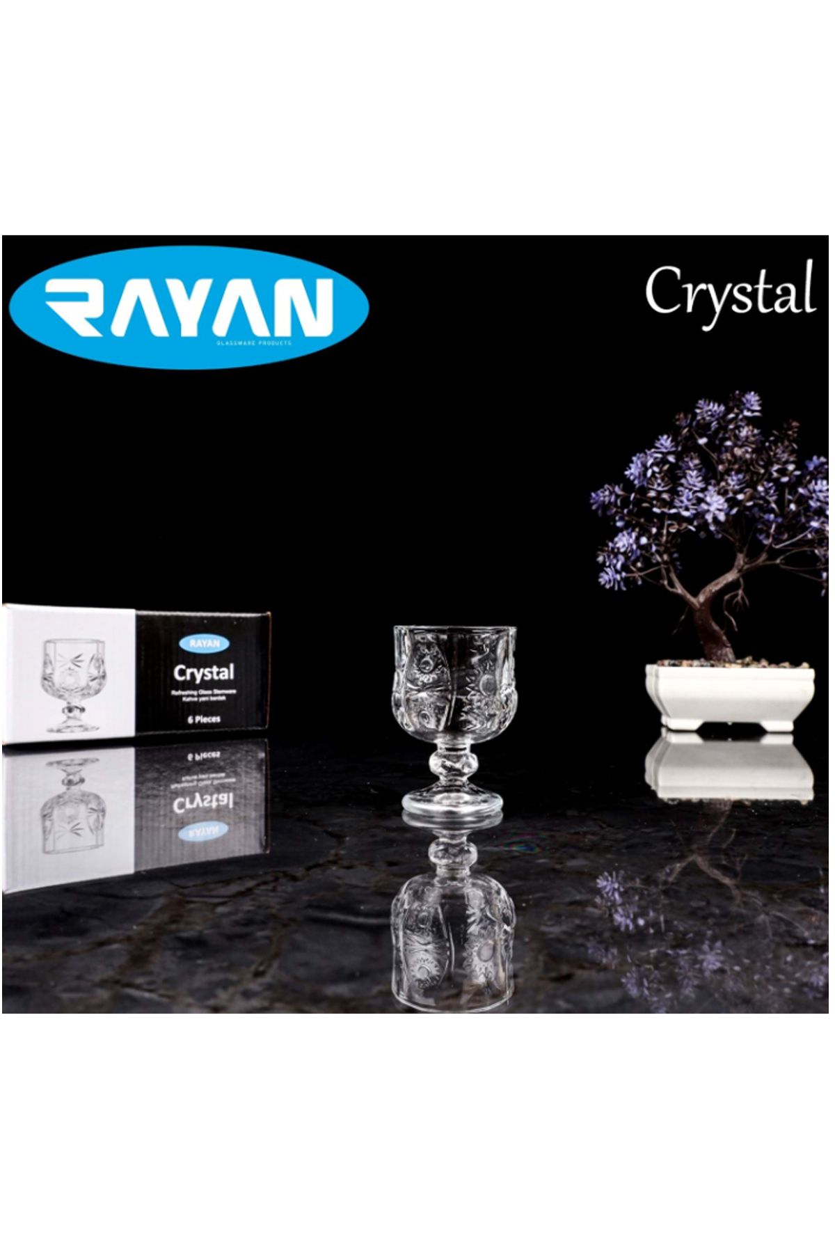 Serero Rayan Crystal 6'lı Kahve Yanı Bardak