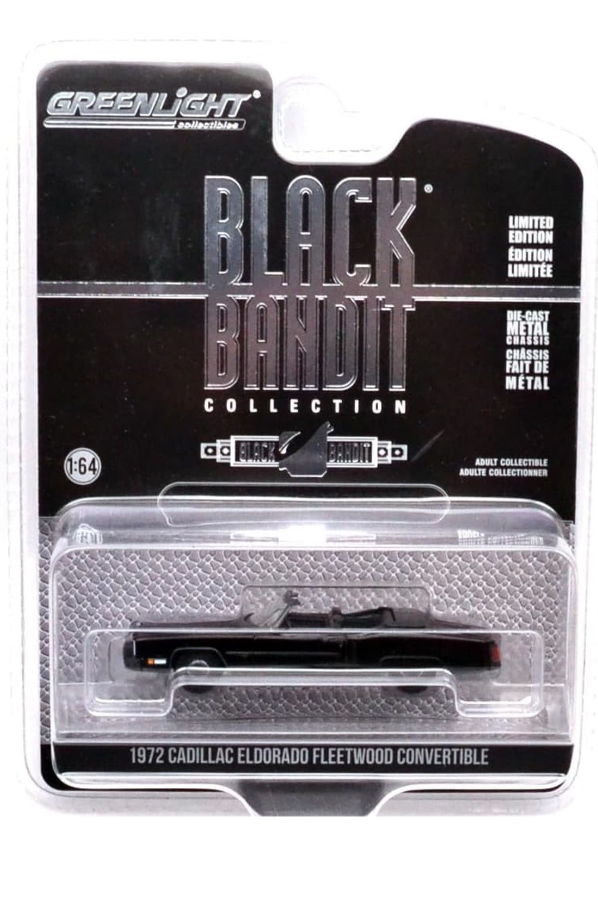 Greenlight 1/64 Black Bandit Series 29 - 1972 Cadillac Eldorado Fleetwood Convertible Diecast Model Araba