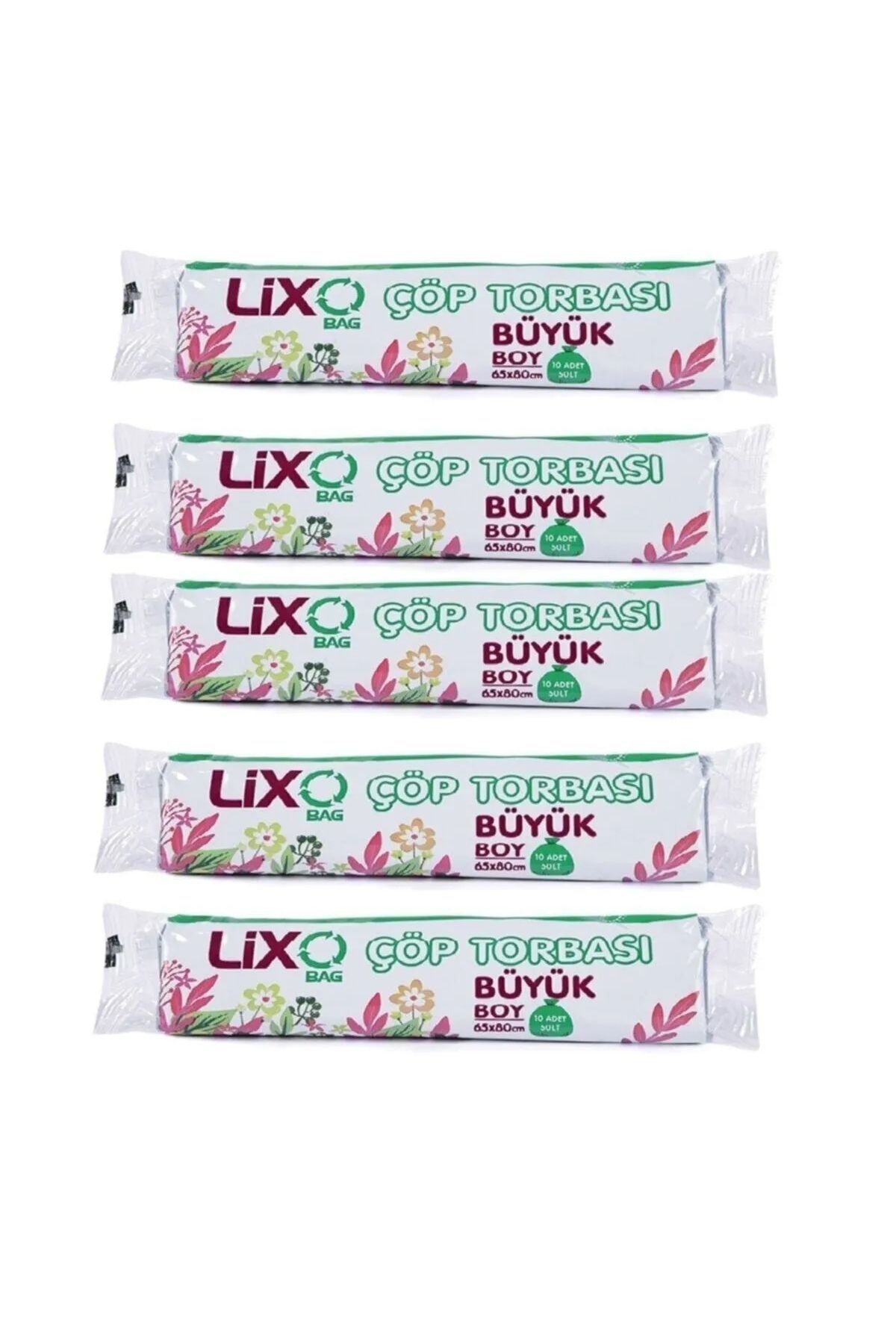 Serero Büyük Boy Çöp Torbası 65 x 80 cm 10 Lu Rulo x 5 Paket = 50 Adet (Mavi)