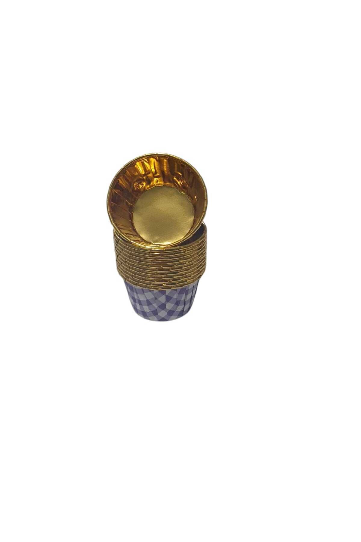 CENGİZ ÇEYİZ MÜFFİN Kek Kalıbı 12 Adet Büyük Boy Parlak Karton Kek Kalıbı 7x7x3,5 cm 0837