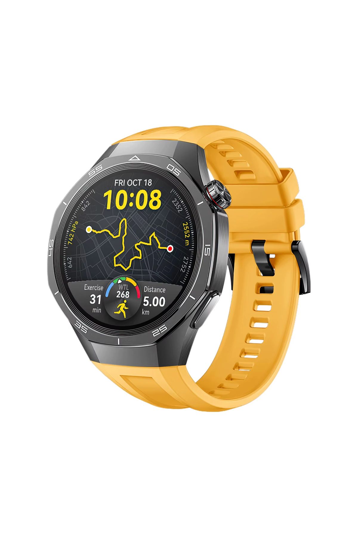Forzacase Huawei Watch GT 5 Pro 46mm ile uyumlu Özel Tasarım Tokalı Silikon Kordon Kayış - FC1063