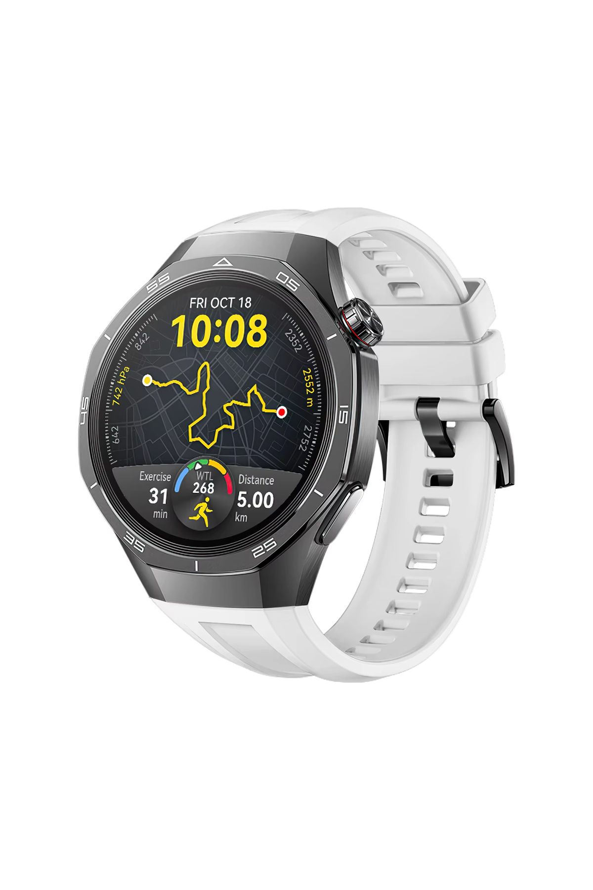 Forzacase Huawei Watch GT 5 Pro 46mm ile uyumlu Özel Tasarım Tokalı Silikon Kordon Kayış - FC1063