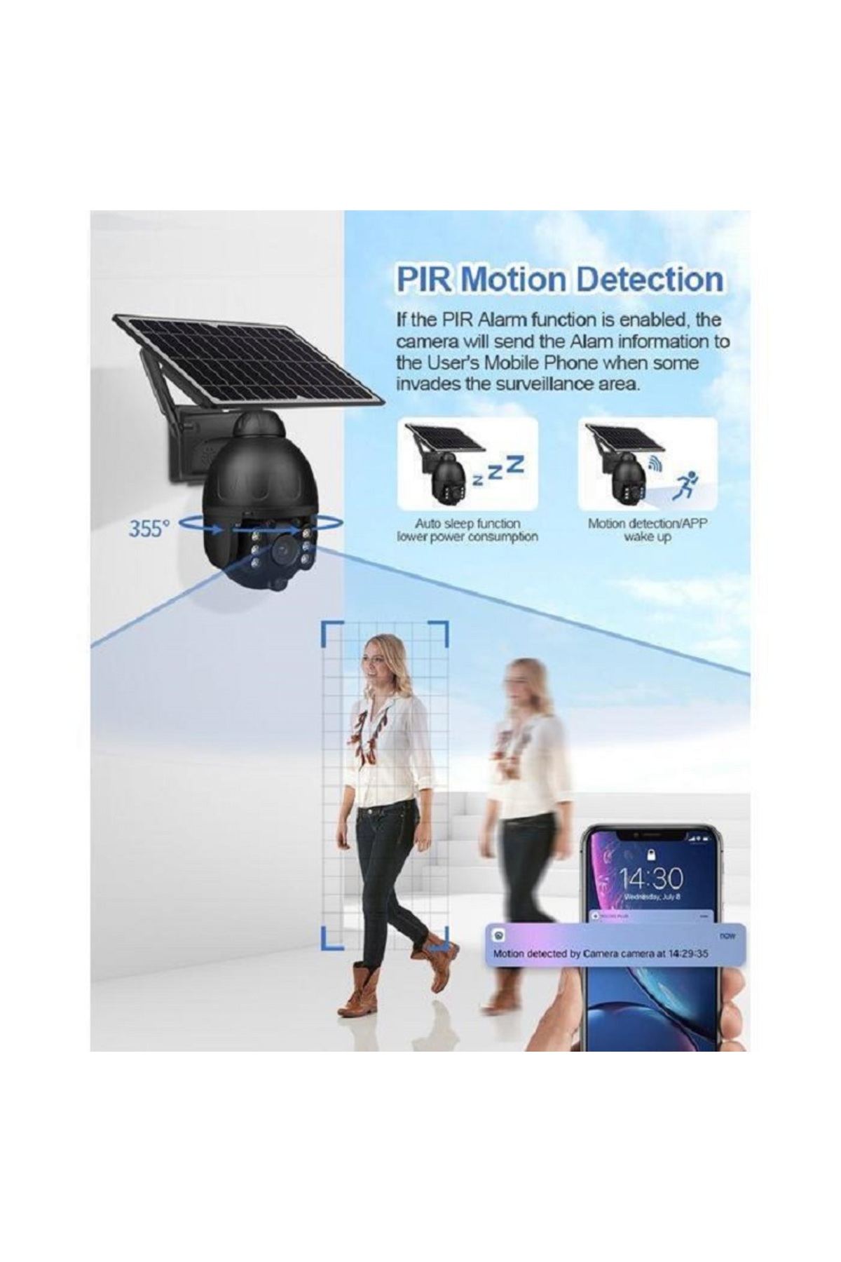 GÜMRÜK BEY ST-S588M 4G Wifi Solar Güneş Enerji Şarjlı PTZ IP Güvenlik Kamerası 3Mp. 3.6MM/F2.2 1920x1080p fotoğrafı 5 (önizleme)