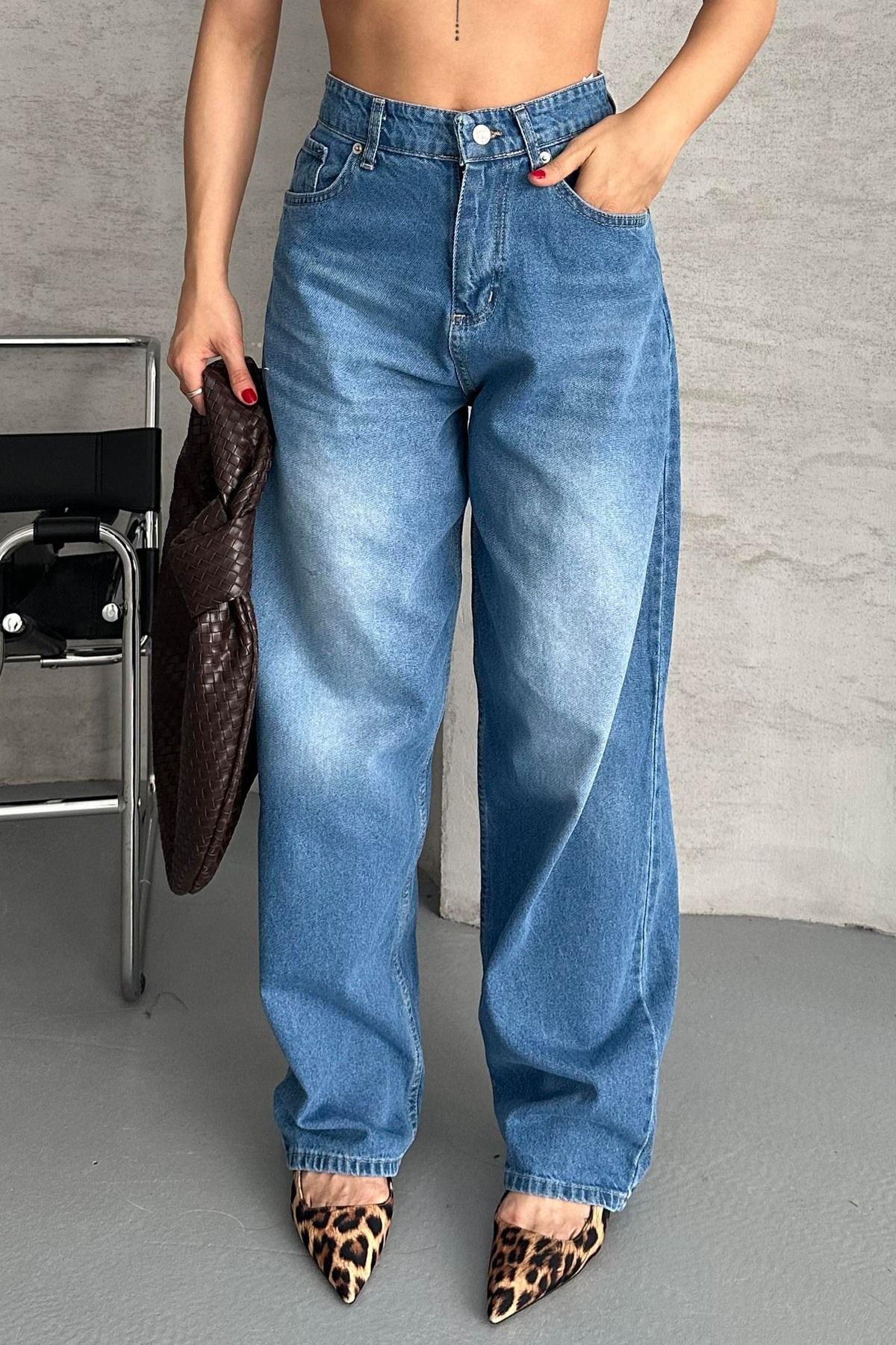 TOFİSA Taş Bıyık Baggy Kot Pantolon Mavi - 27270
