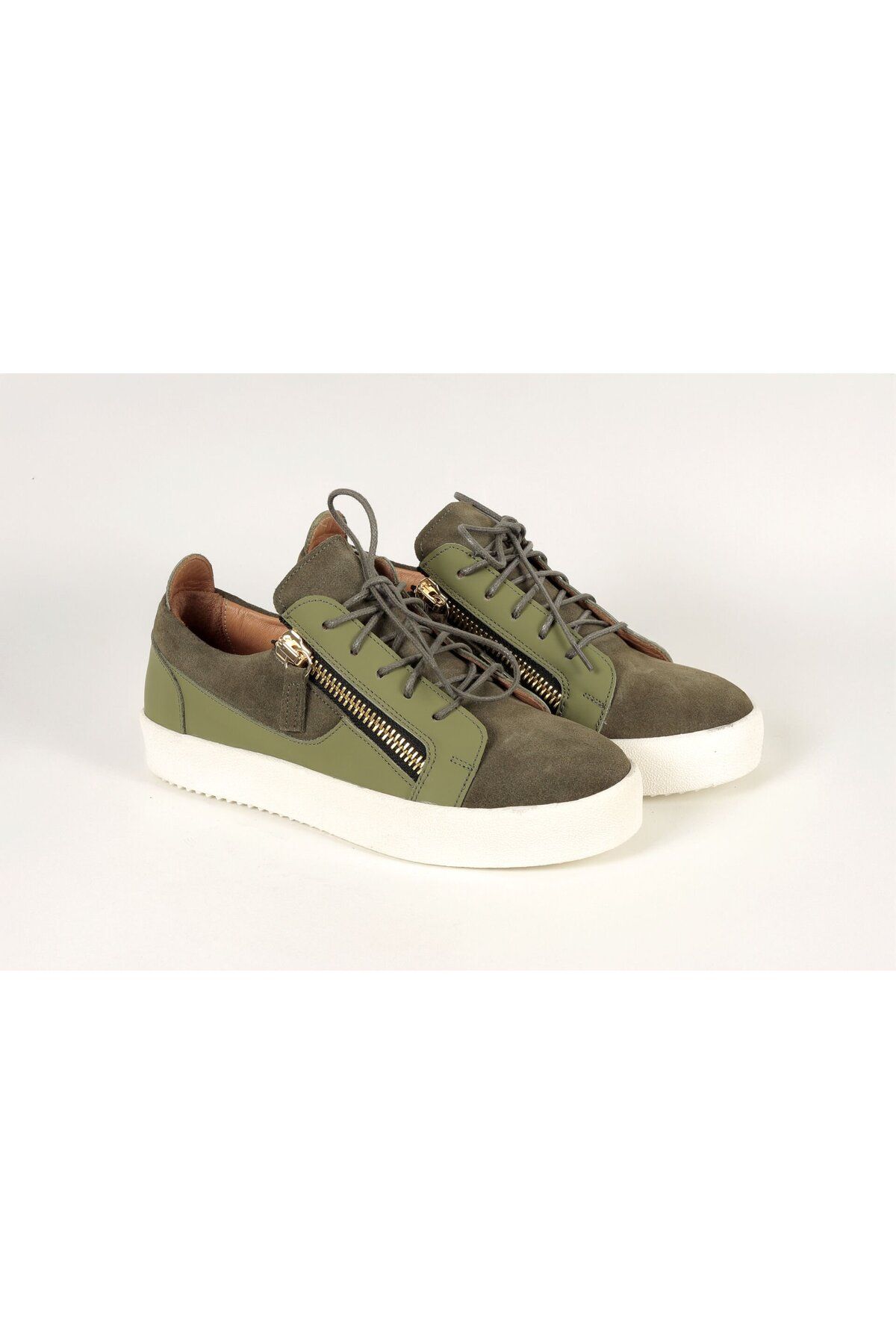Massa Hakiki Deri Yeşil Sneakers-39 - Yeşil-04