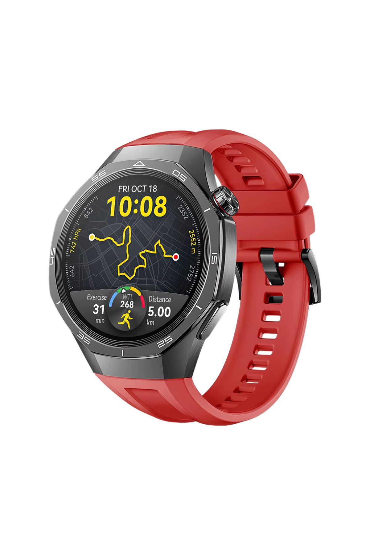 Forzacase Huawei Watch GT 5 Pro 46mm ile uyumlu Özel Tasarım Tokalı Silikon Kordon Kayış - FC1063