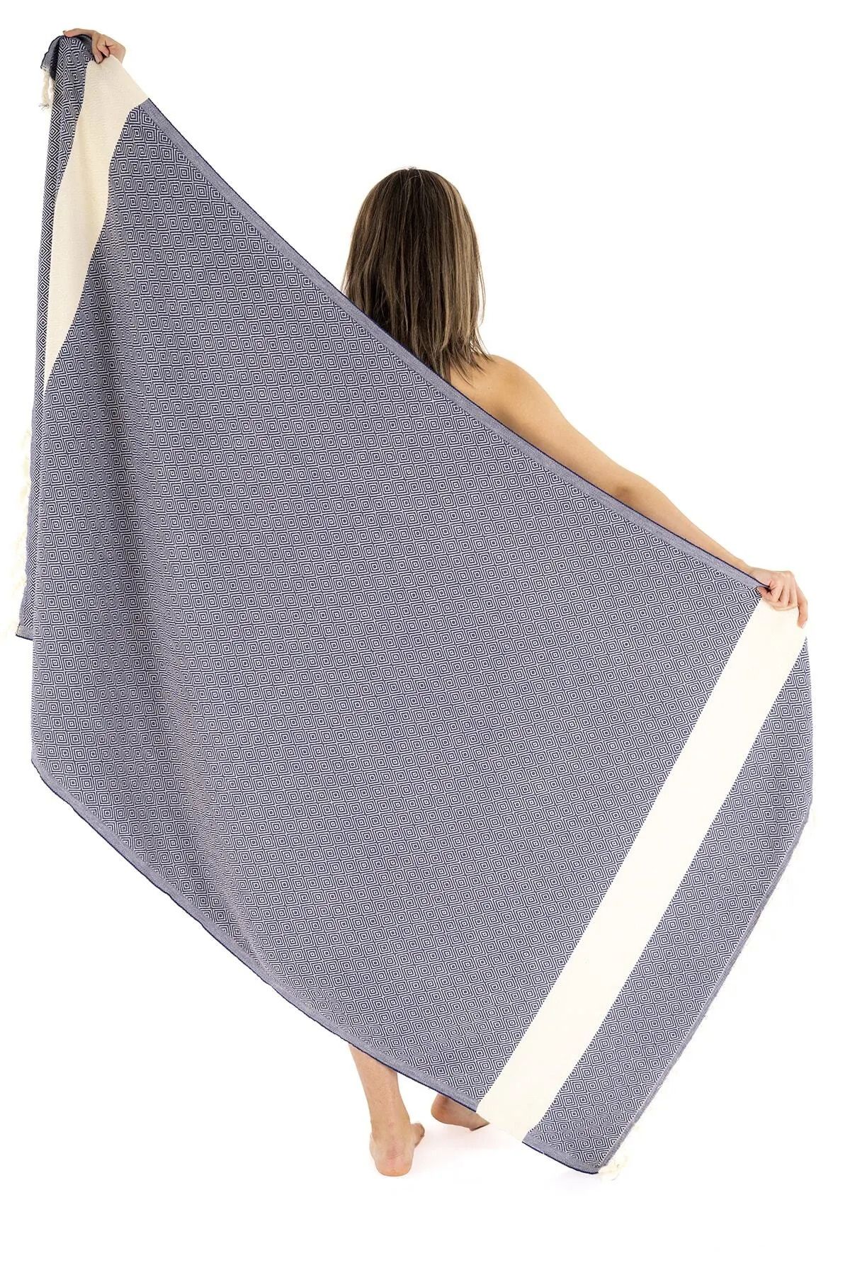 Lady Home %100 Doğal Pamuk Elmas Peştemal Banyo Havlusu Türk Havlusu Hamam Plaj Havlusu