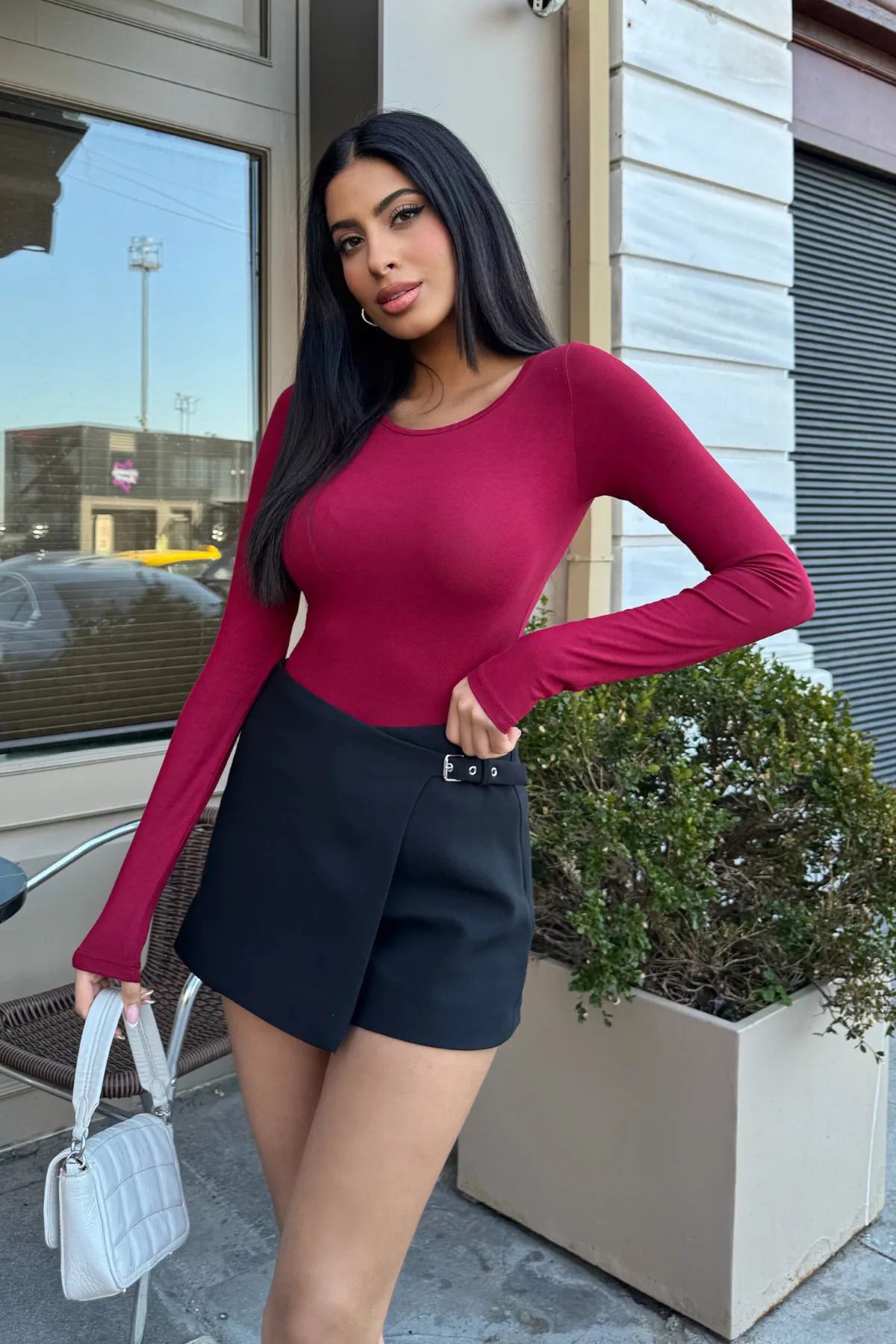 Yefrastore Kadın Bordo Prenses Yaka Bluz