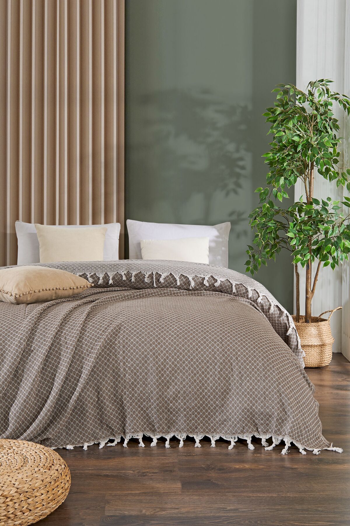Rebeka Home Collection Alice Kahve 200x230 Çift Kişilik Pike