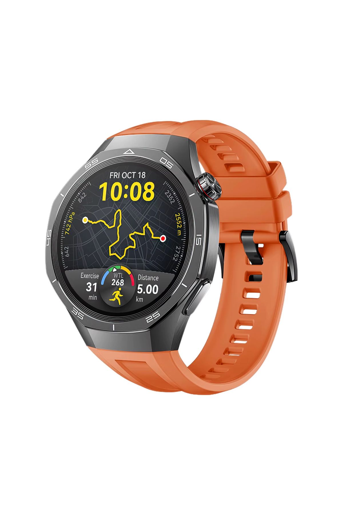 Forzacase Huawei Watch GT 5 Pro 46mm ile uyumlu Özel Tasarım Tokalı Silikon Kordon Kayış - FC1063