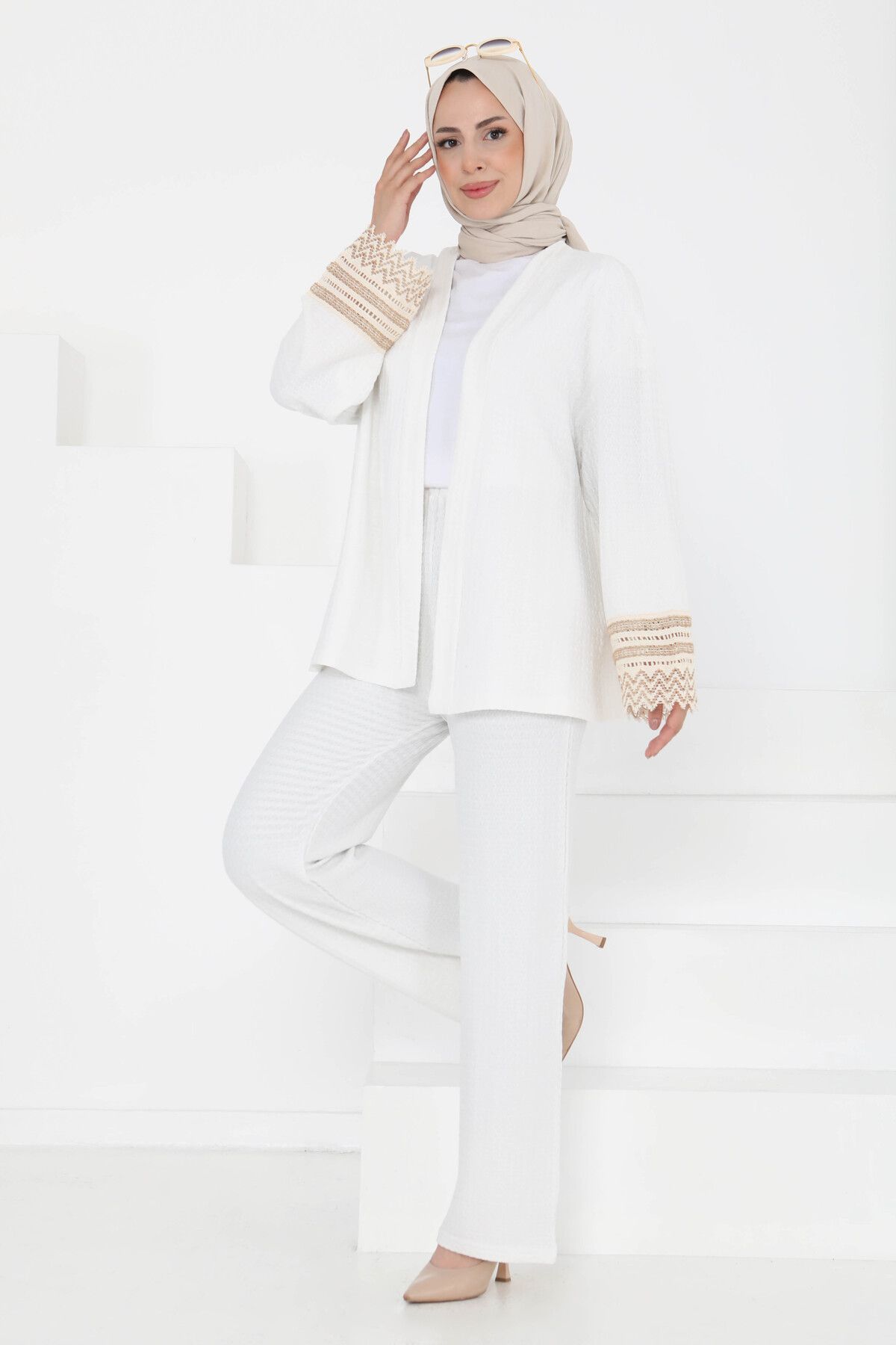 TOFİSA Kimono İkili Takım Ekru - 27242