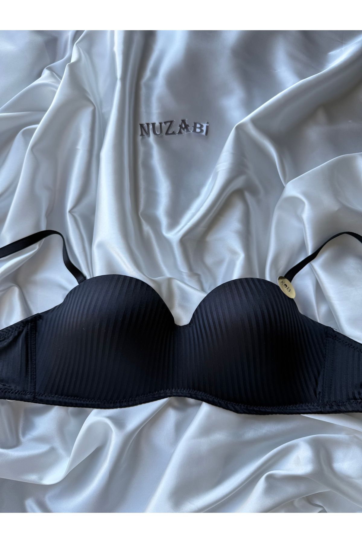 Nuzabi Bella Siyah İthal Lotus (Straplez) Dolgusuz Balenli Sütyen