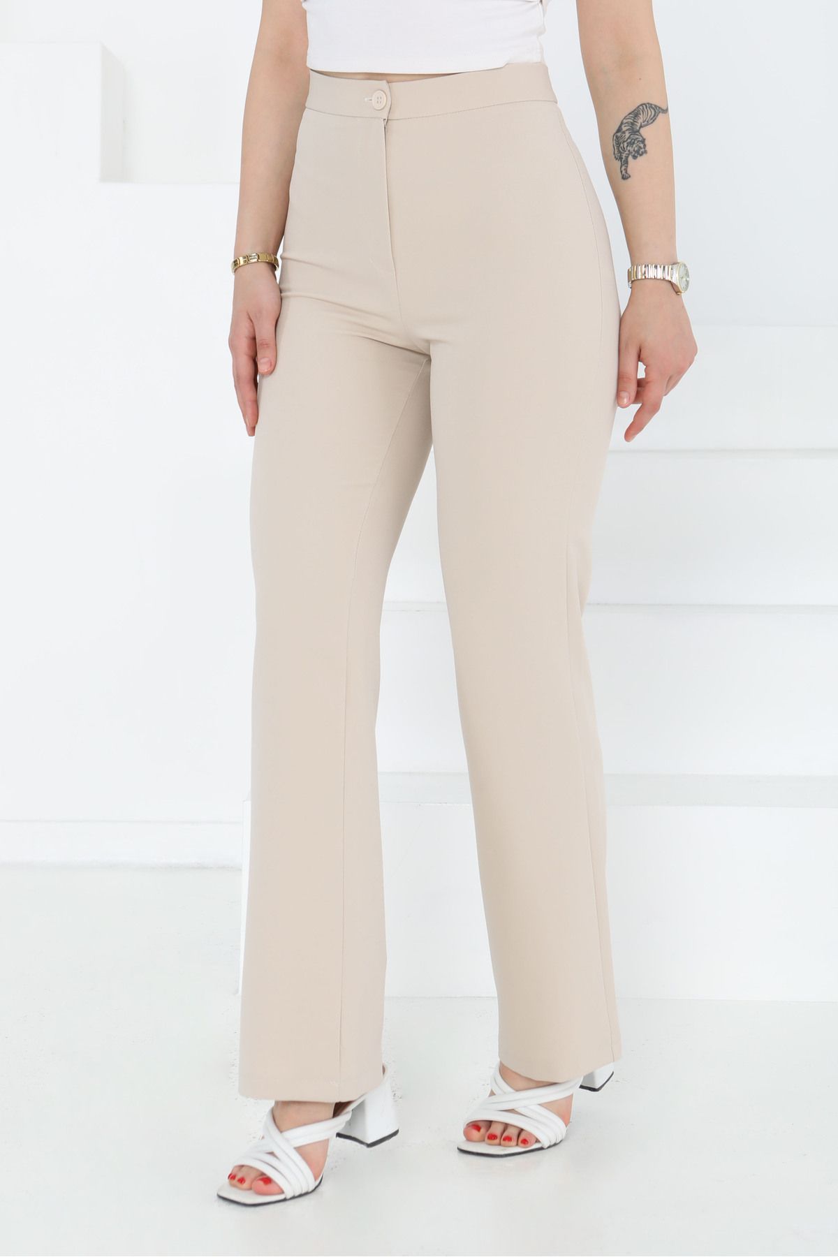 TOFİSA Kumaş Pantolon Bej - 27246