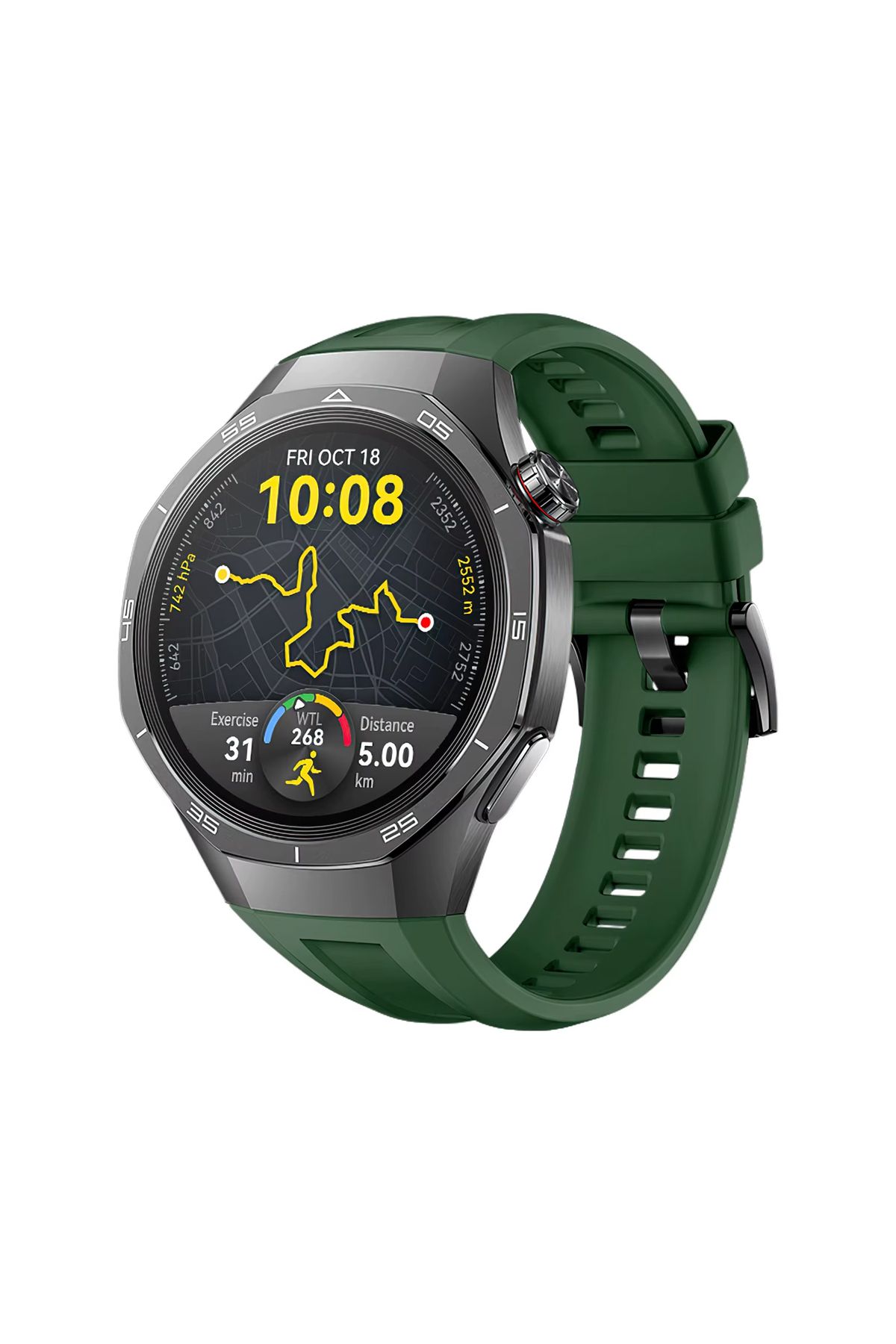 Forzacase Huawei Watch GT 5 Pro 46mm ile uyumlu Özel Tasarım Tokalı Silikon Kordon Kayış - FC1063